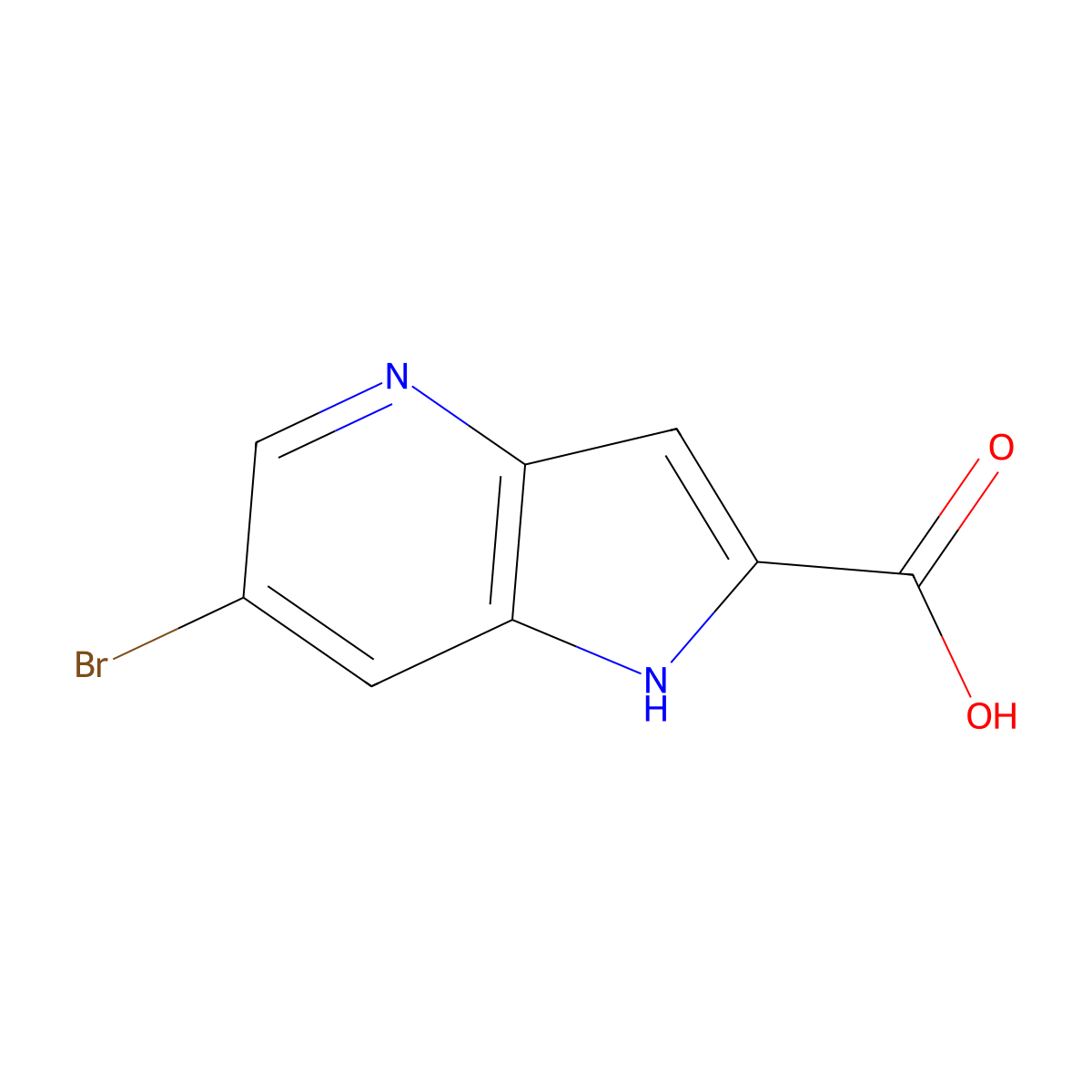 6-Bromo-1H-pyrrolo[3,2-B]pyridine-2-carboxylic acid molecular structure, CAS 1260386-47-7