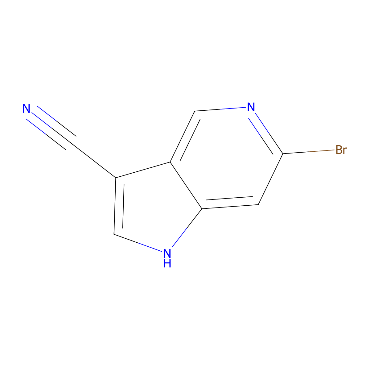 6-Bromo-1H-pyrrolo[3,2-c]pyridine-3-carbonitrile molecular structure, CAS 1260386-50-2