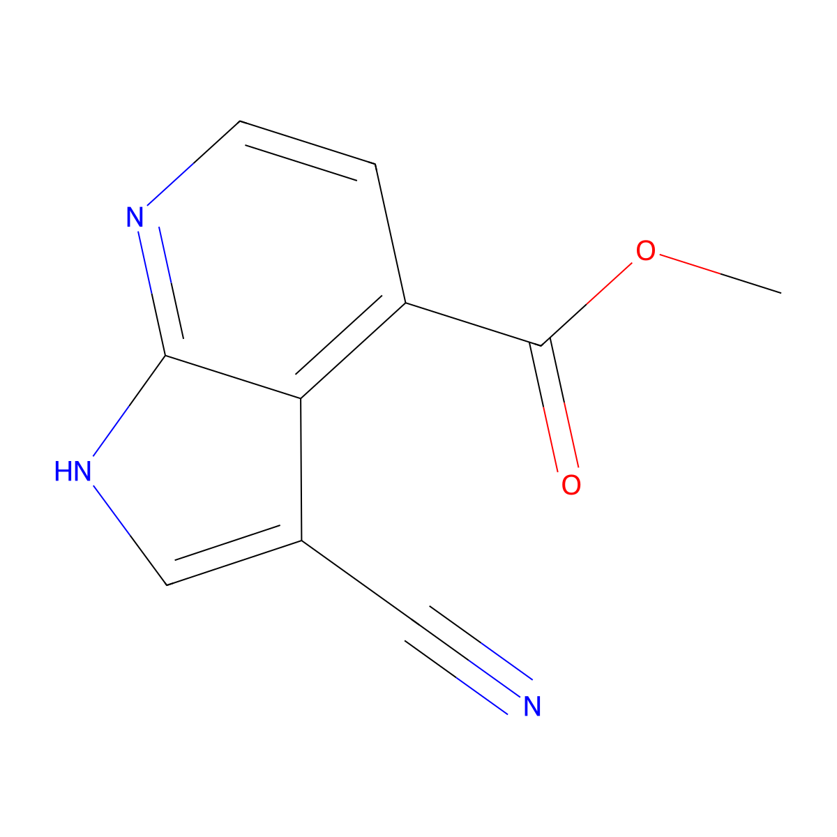 3-Cyano-7-azaindole-4-carboxylic acid methyl ester molecular structure, CAS 1260386-55-7