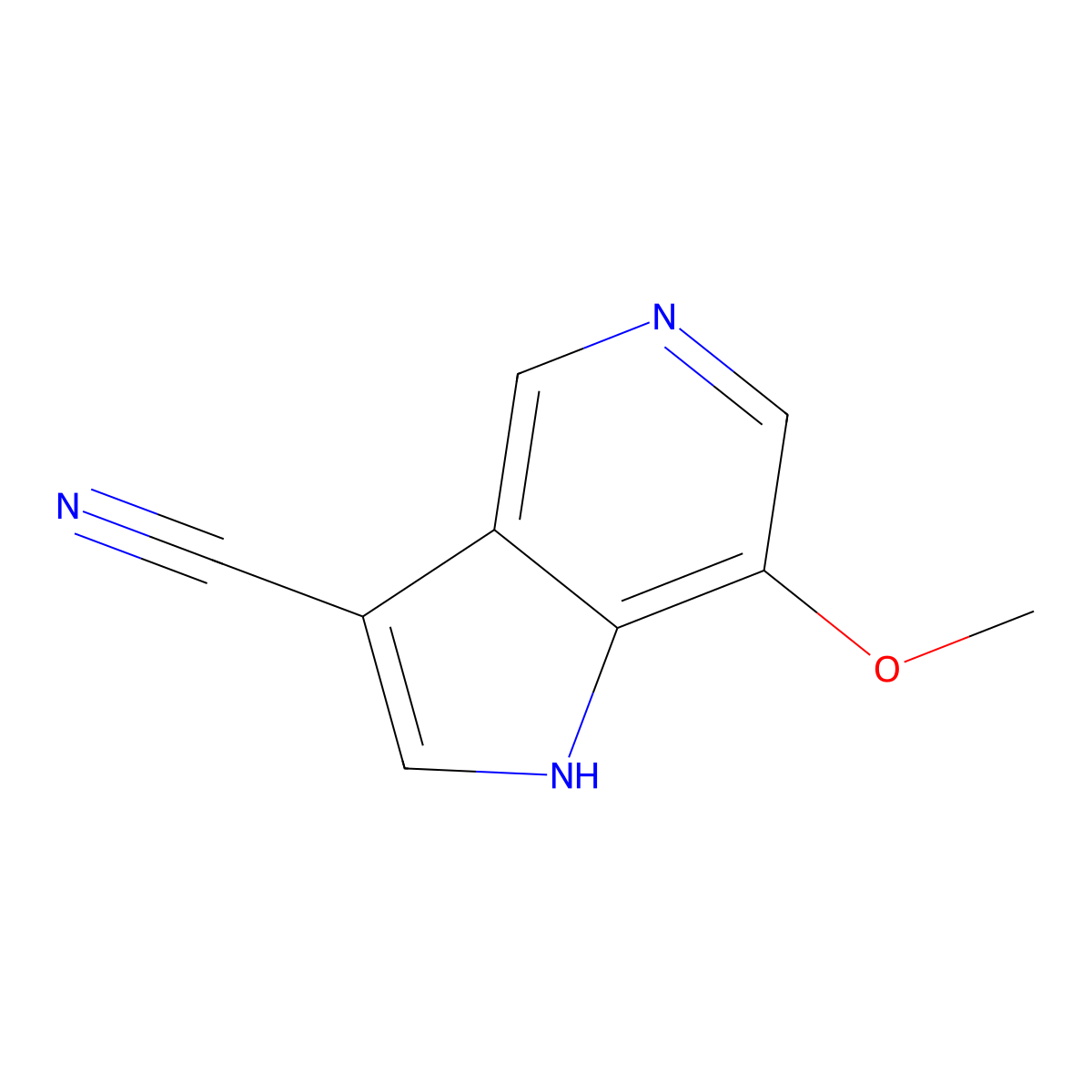 3-Cyano-7-methoxy-1H-pyrrolo[3,2-c]pyridine molecular structure, CAS 1260386-57-9