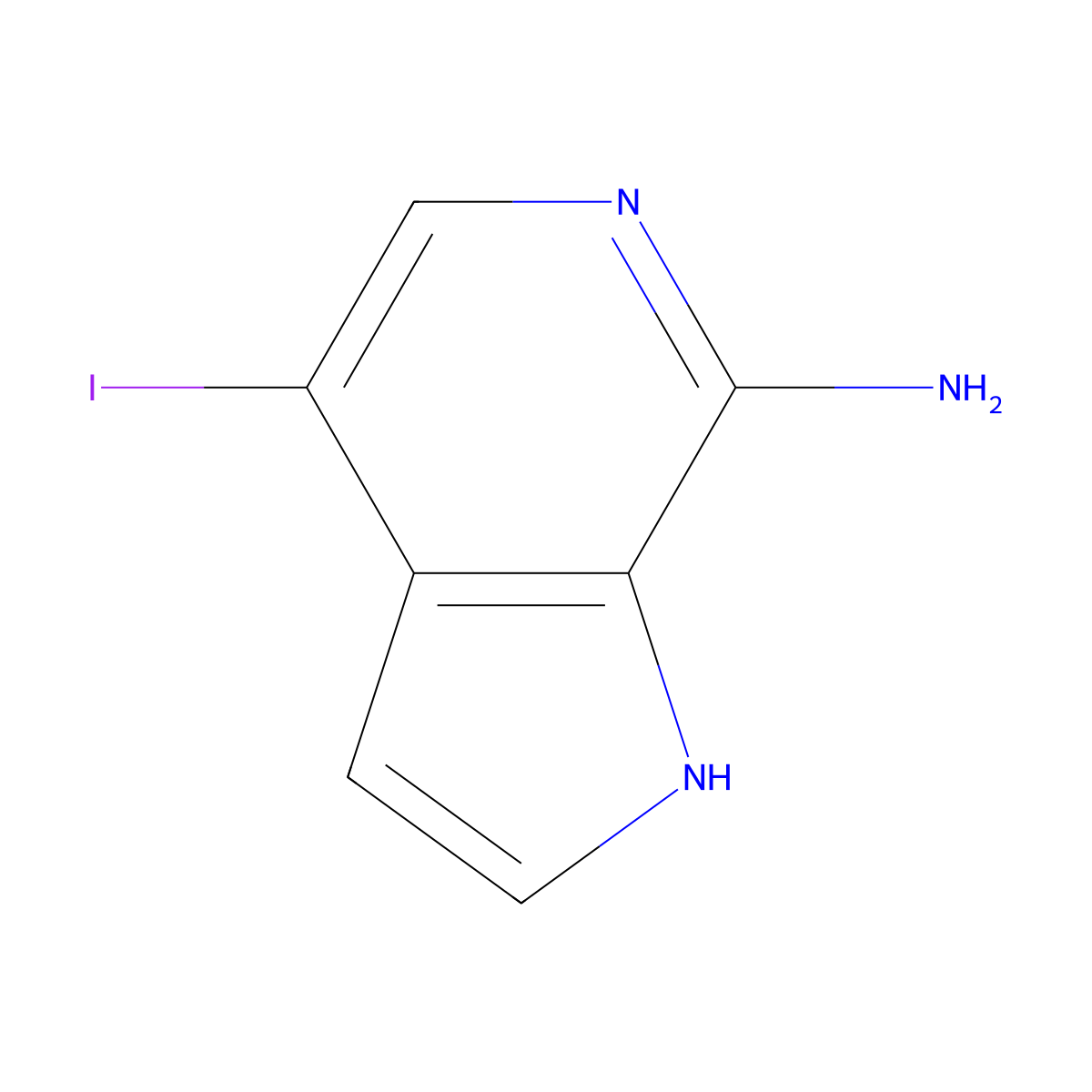 4-Iodo-1H-pyrrolo[2,3-c]pyridin-7-amine molecular structure, CAS 1260386-61-5