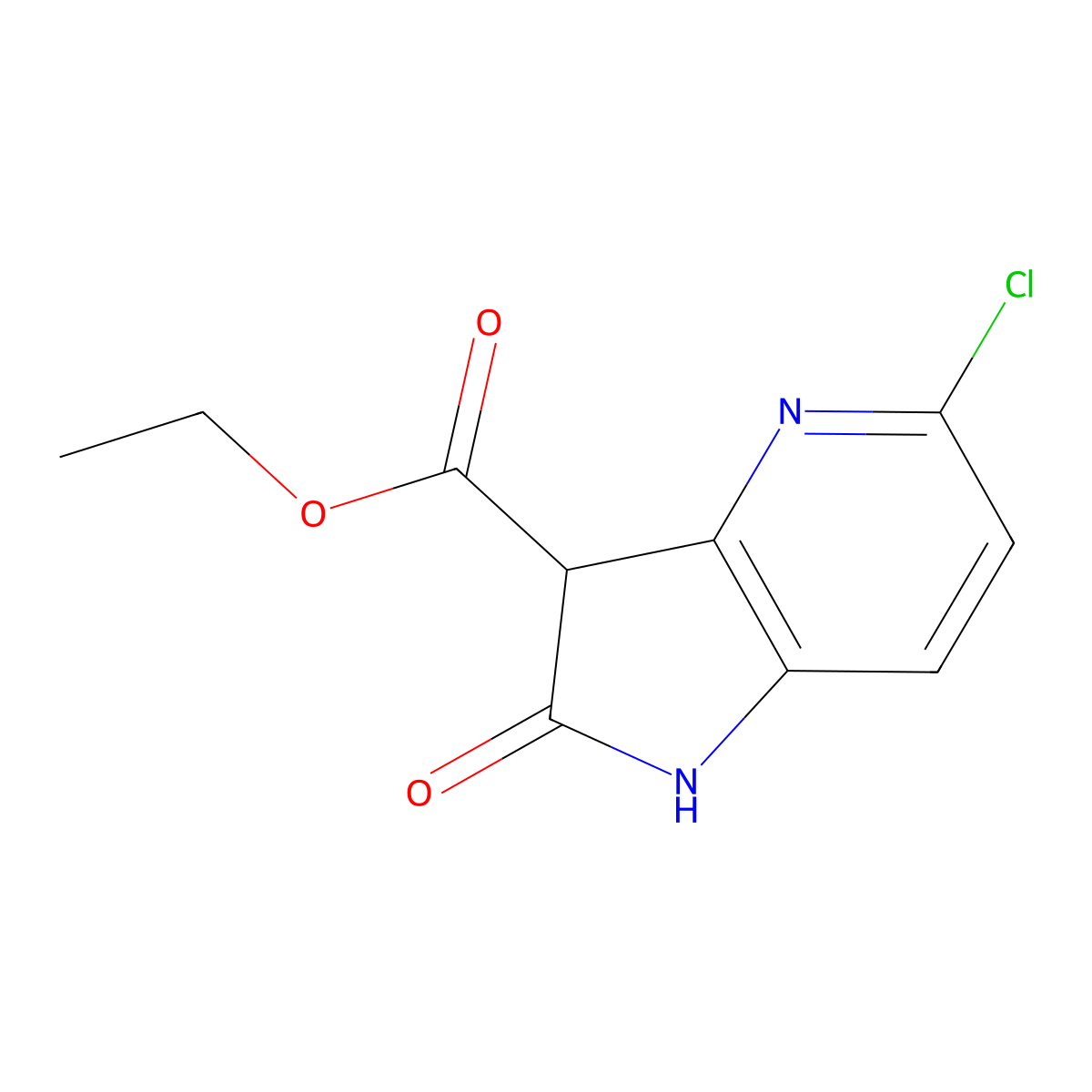 5-Chloro-4-aza-2-oxindole-3-carboxylic acid ethyl ester molecular structure, CAS 1260386-66-0