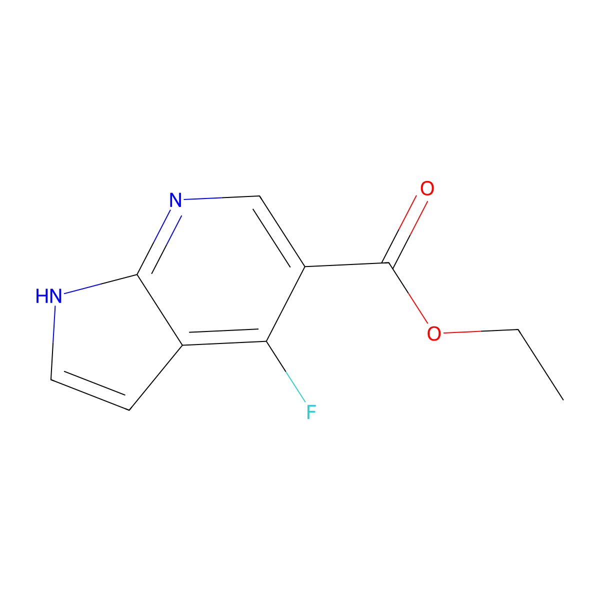 4-Fluoro-7-azaindole-5-carboxylic acid ethyl ester molecular structure, CAS 1260386-67-1