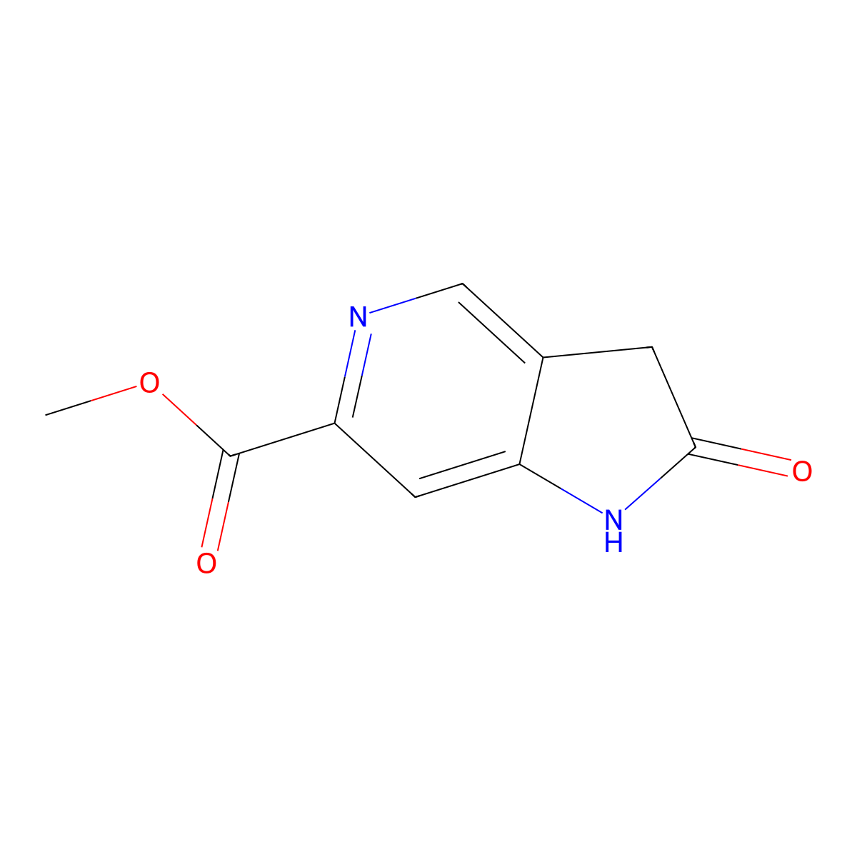 Methyl 5-aza-2-oxindole-6-carboxylate molecular structure, CAS 1260386-69-3
