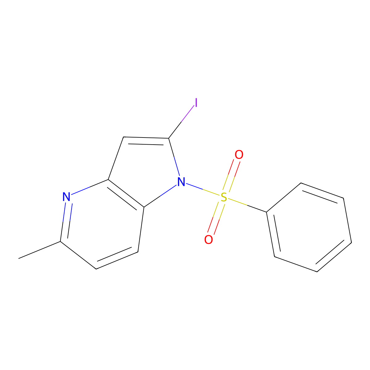 1-(Phenylsulfonyl)-2-iodo-5-methyl-4-azaindole molecular structure, CAS 1260386-71-7