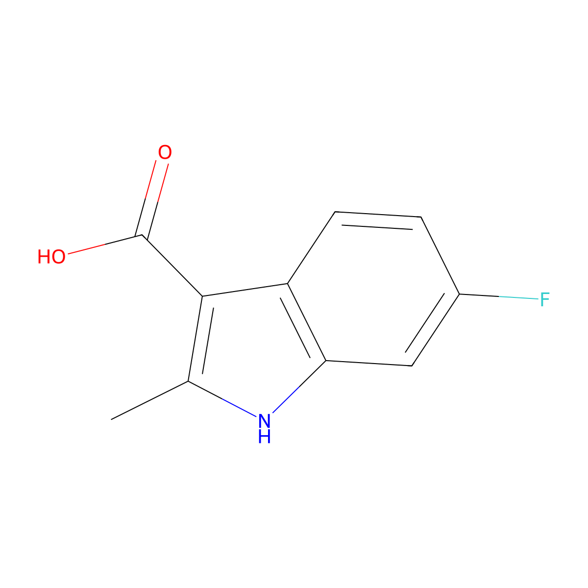 6-Fluoro-2-methyl-1H-indole-3-carboxylic acid molecular structure, CAS 1260386-79-5