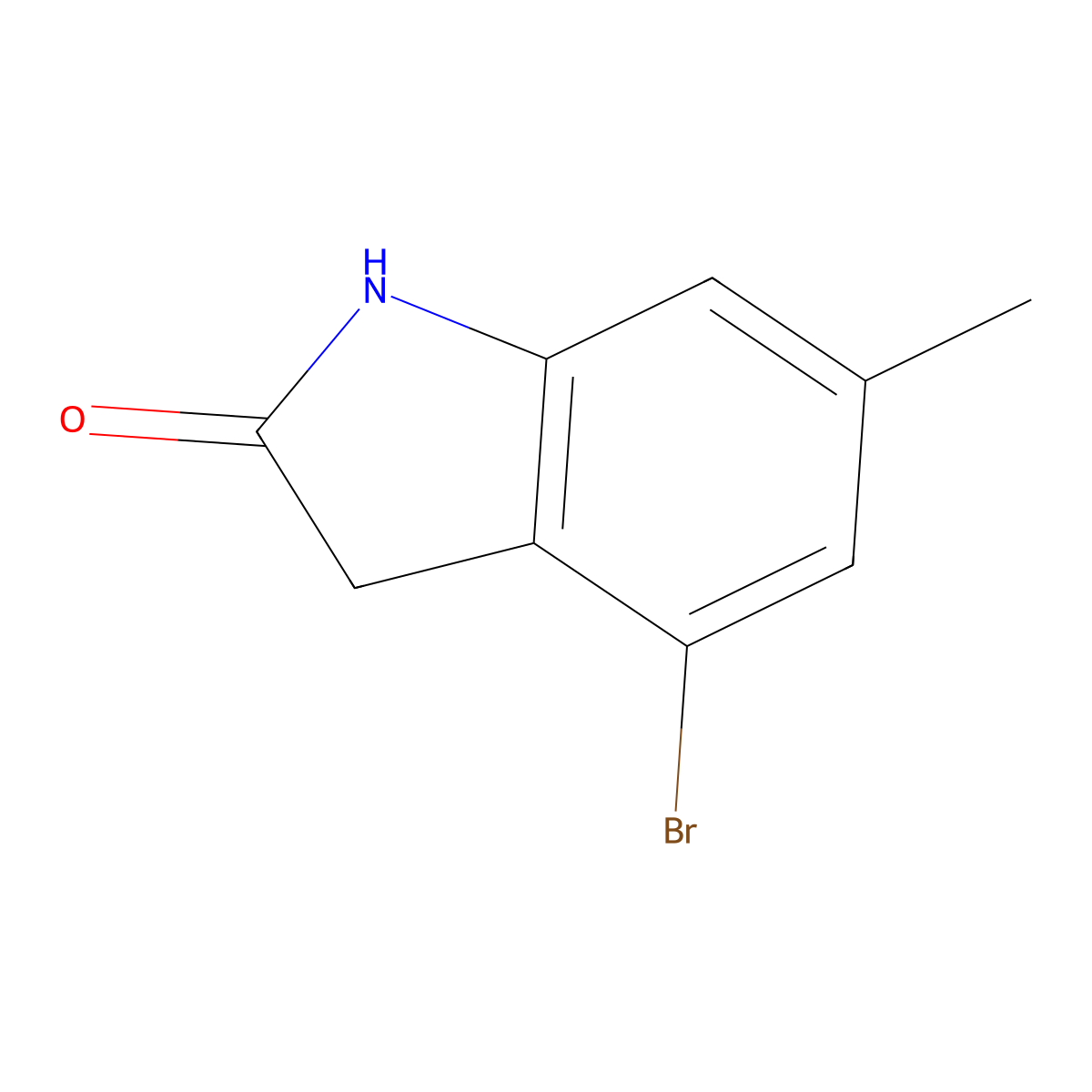 4-Bromo-6-methyl-2-oxindole molecular structure, CAS 1260386-82-0