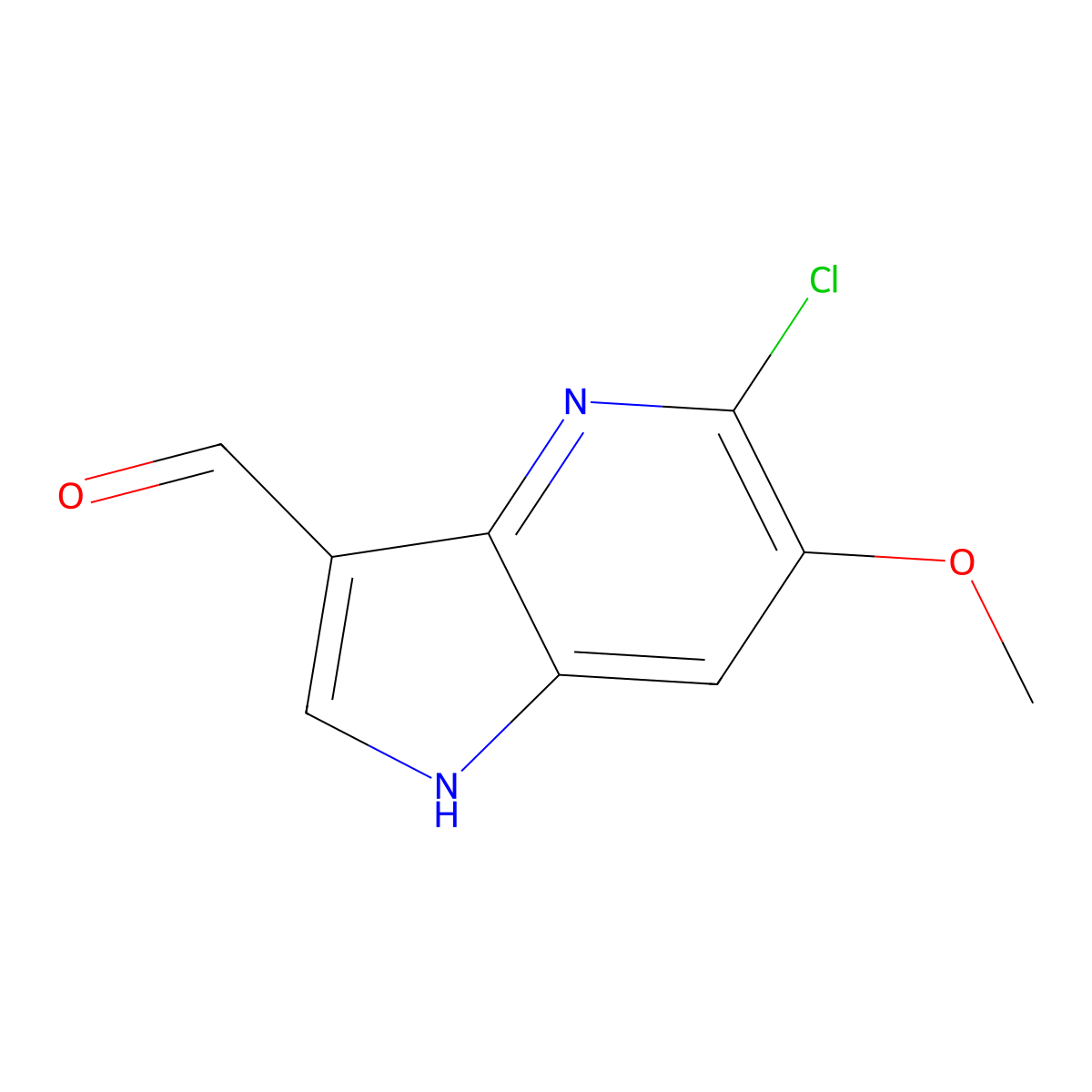 5-Chloro-6-methoxy-1H-pyrrolo[3,2-b]pyridine-3-carbaldehyde molecular structure, CAS 1260386-83-1