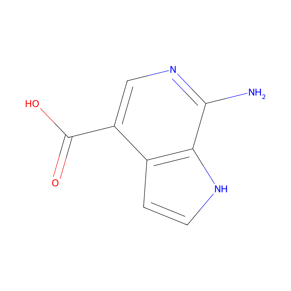 7-Amino-1h-pyrrolo[2,3-c]pyridine-4-carboxylic acid molecular structure, CAS 1260386-85-3