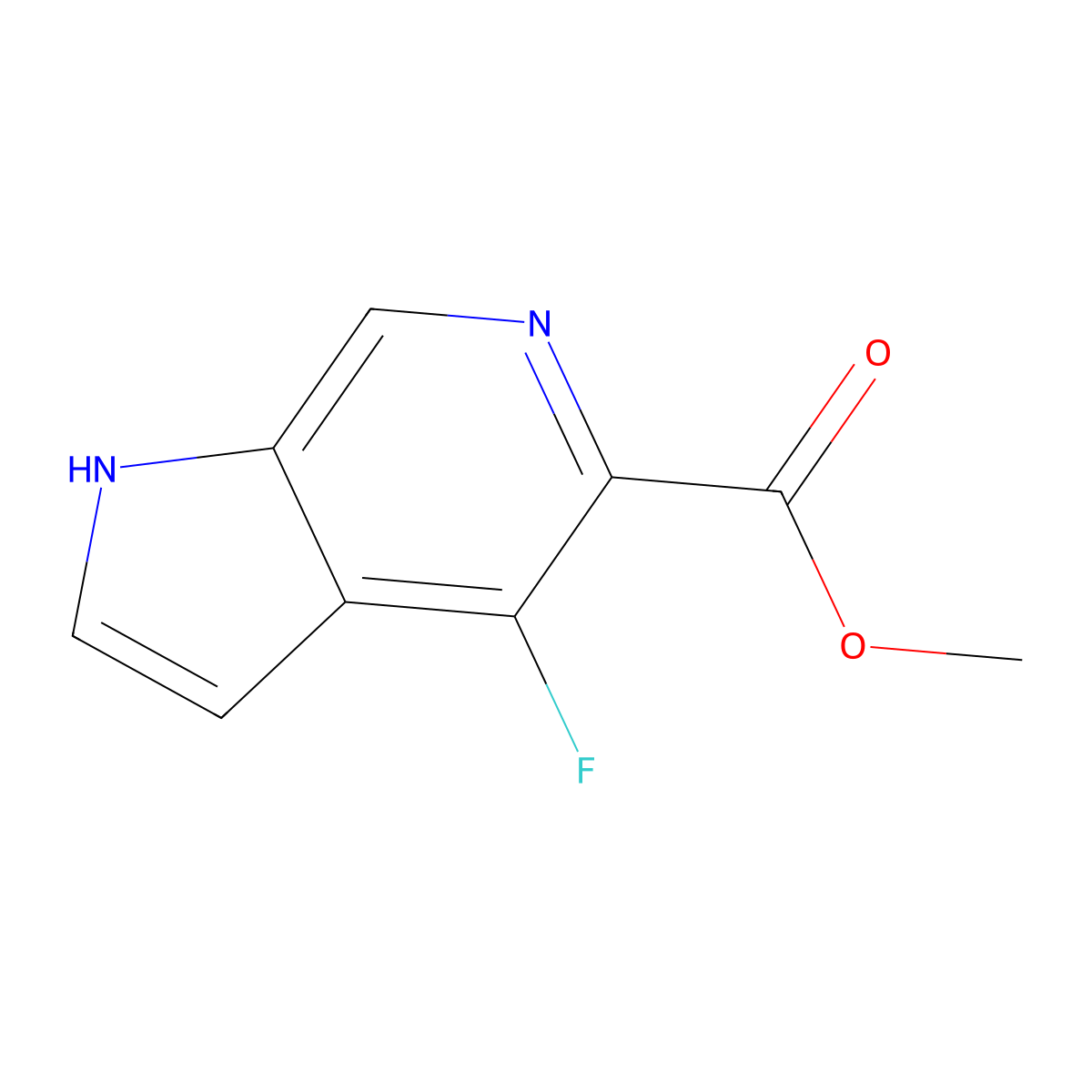 Methyl 4-fluoro-1H-pyrrolo[2,3-C]pyridine-5-carboxylate molecular structure, CAS 1260386-86-4