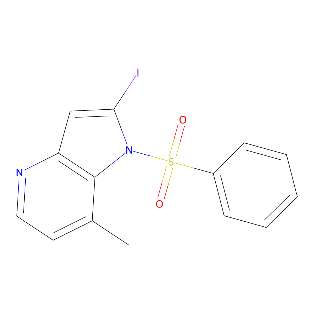 1-(Phenylsulfonyl)-2-iodo-7-methyl-4-azaindole molecular structure, CAS 1260386-89-7