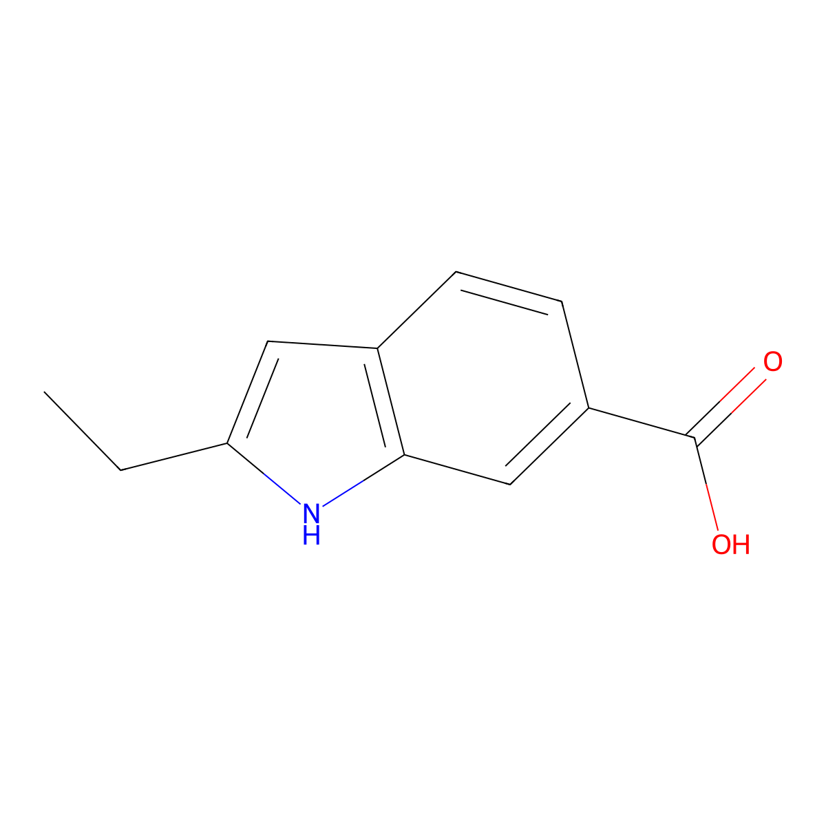 2-Ethyl-1H-indole-6-carboxylic acid molecular structure, CAS 1260386-90-0