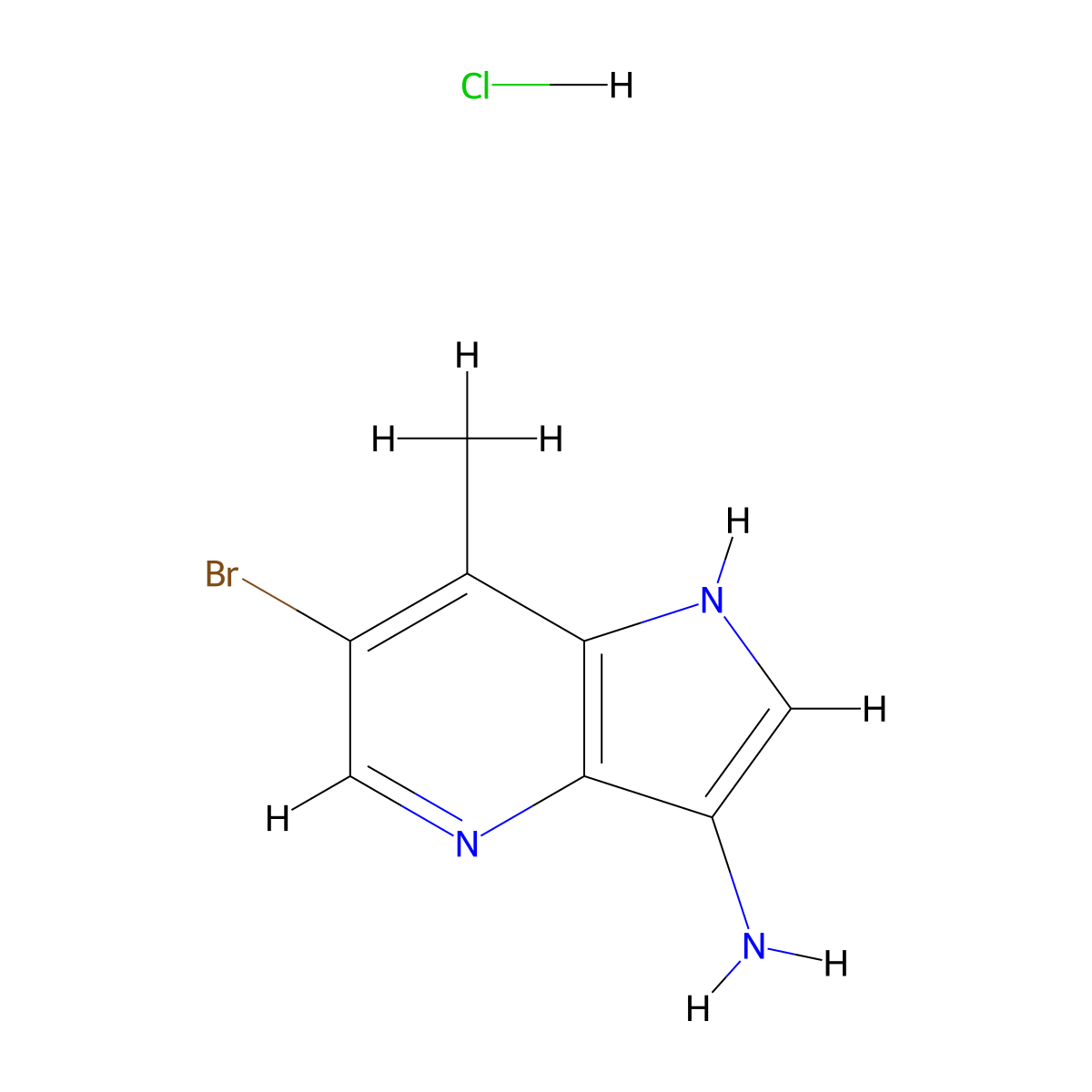 3-Amino-6-bromo-7-methyl-4-azaindole hydrochloride molecular structure, CAS 1260386-94-4