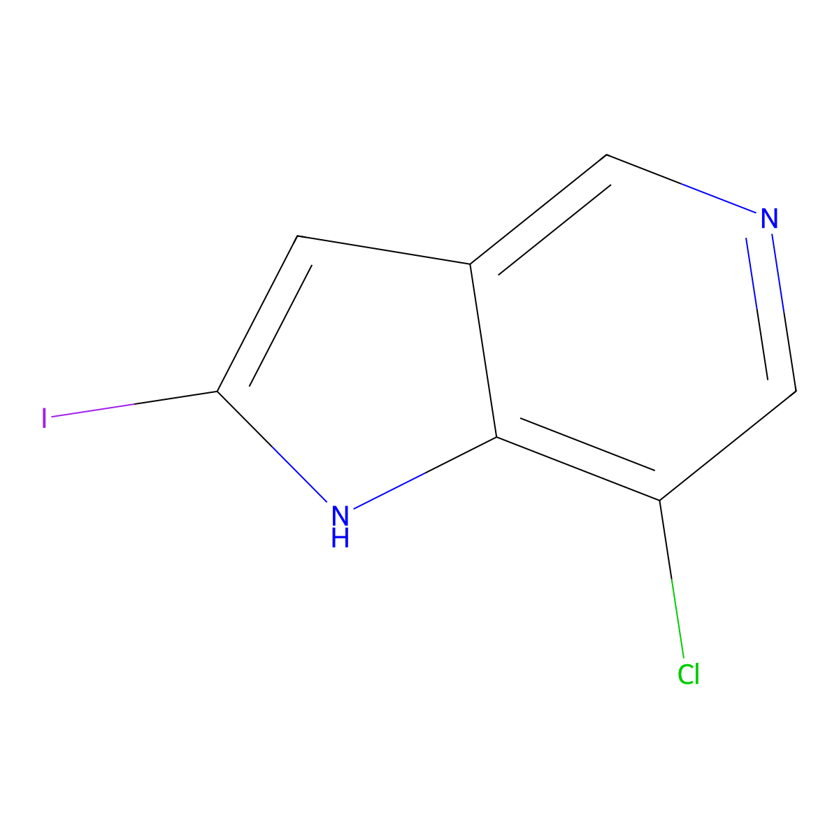 7-Chloro-2-iodo-1H-pyrrolo[3,2-c]pyridine molecular structure, CAS 1260386-96-6