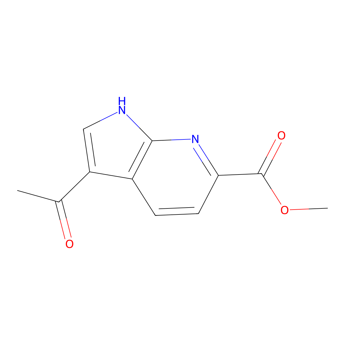3-Acetyl-7-azaindole-6-carboxylic acid methyl ester molecular structure, CAS 1260387-00-5