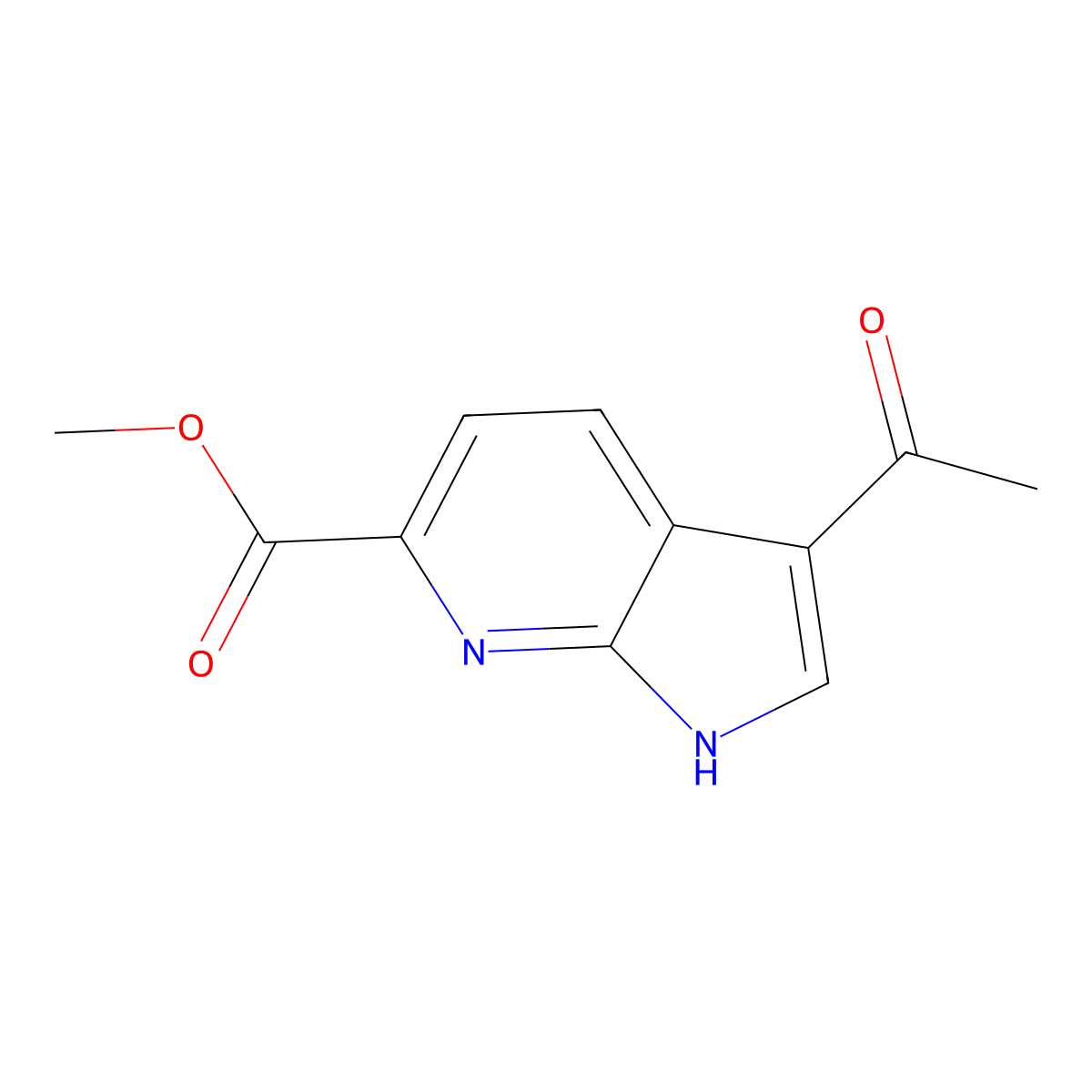 3-Acetyl-7-azaindole-6-carboxylic acid methyl ester molecular structure, CAS 1260387-00-5