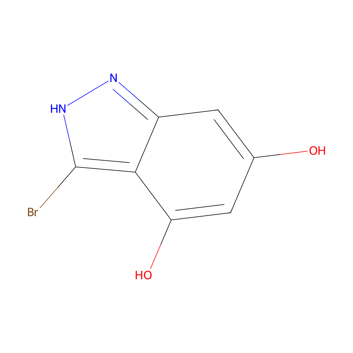 3-Bromo-4,6-dihydroxy-1H-indazole molecular structure, CAS 1260387-02-7