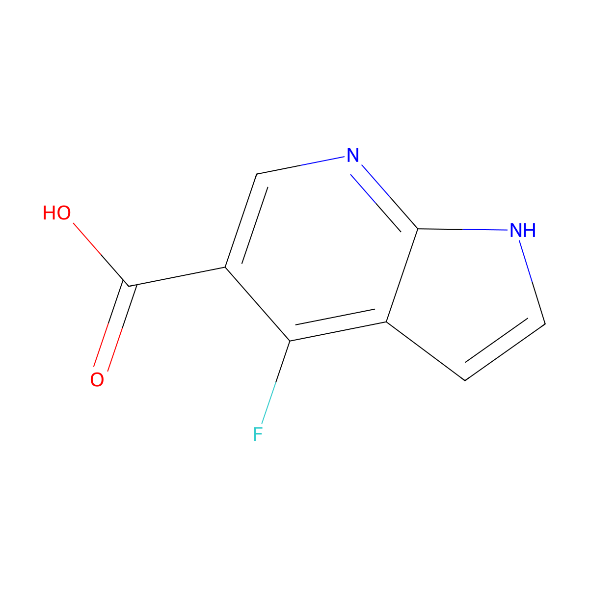 4-Fluoro-1h-pyrrolo[2,3-b]pyridine-5-carboxylic acid molecular structure, CAS 1260387-09-4