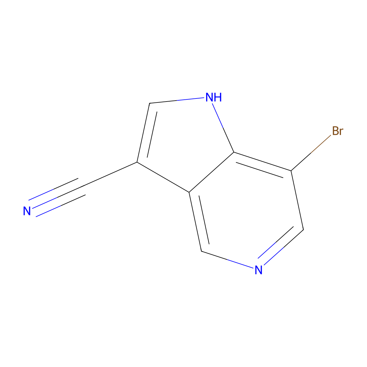 7-Bromo-1H-pyrrolo[3,2-c]pyridine-3-carbonitrile molecular structure, CAS 1260387-11-8
