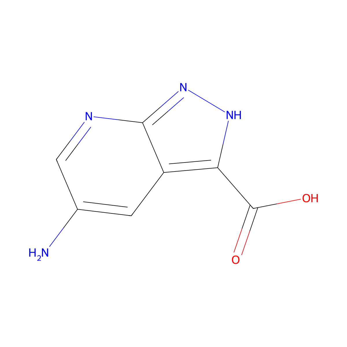 5-Amino-1H-pyrazolo[3,4-b]pyridine-3-carboxylic acid molecular structure, CAS 1260387-14-1