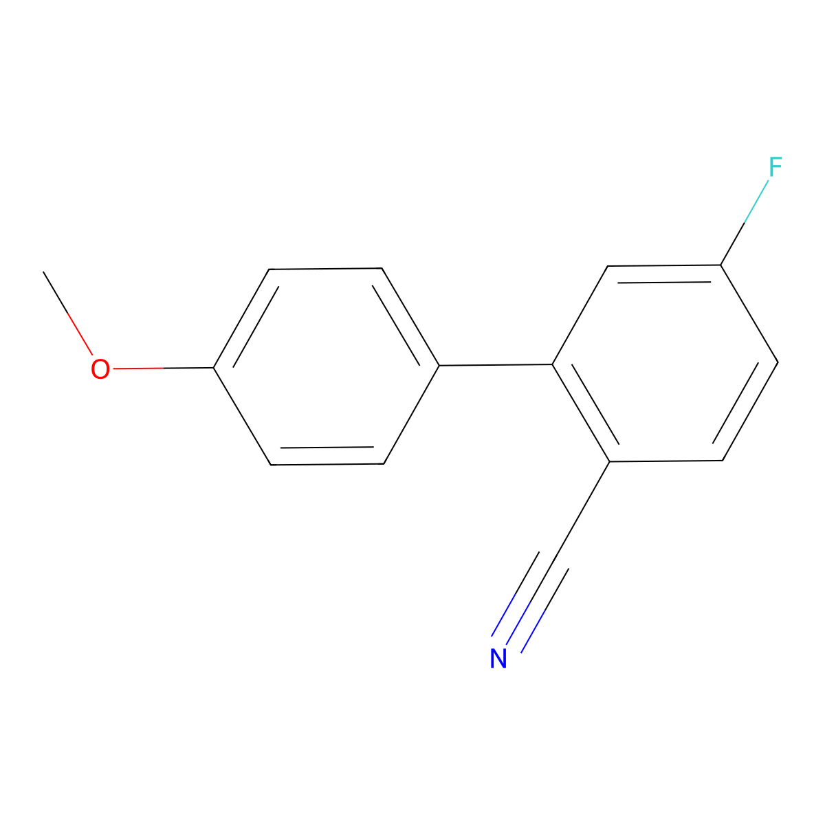 5-Fluoro-4'-methoxybiphenyl-2-carbonitrile molecular structure, CAS 1260389-32-9