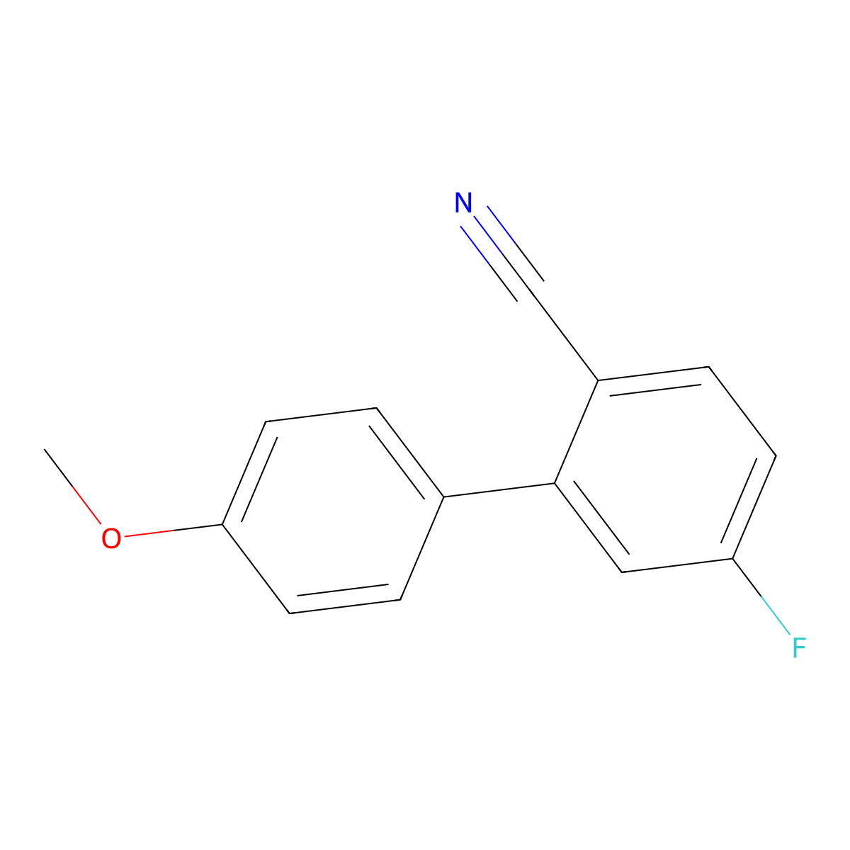 5-Fluoro-4'-methoxybiphenyl-2-carbonitrile molecular structure, CAS 1260389-32-9