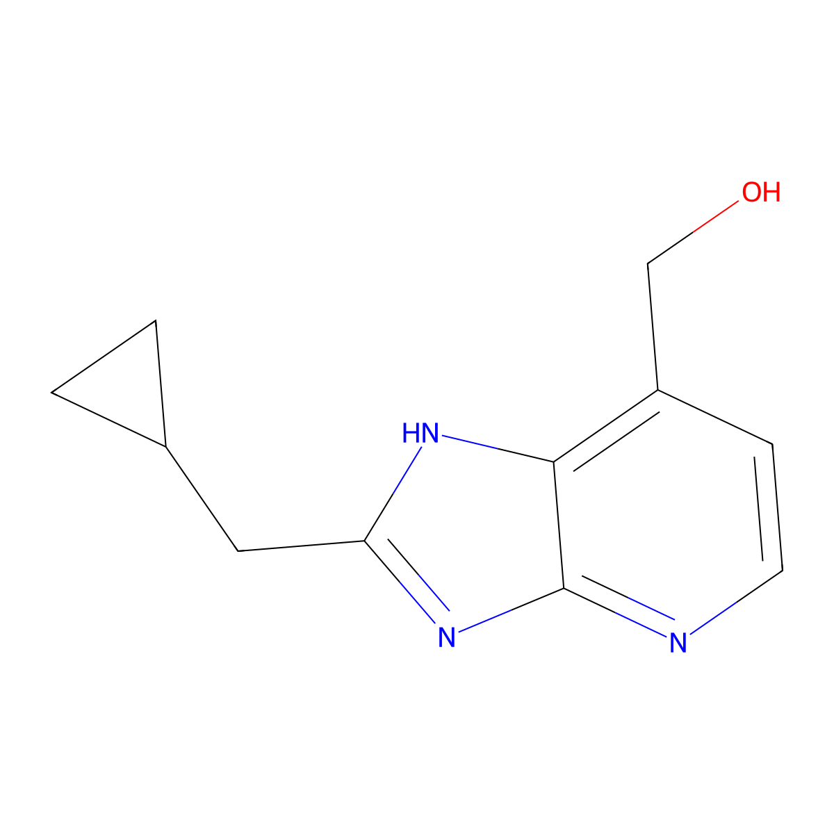 [2-(Cyclopropylmethyl)-3H-imidazo[4,5-b]pyridin-7-yl]methanol molecular structure, CAS 1260390-73-5