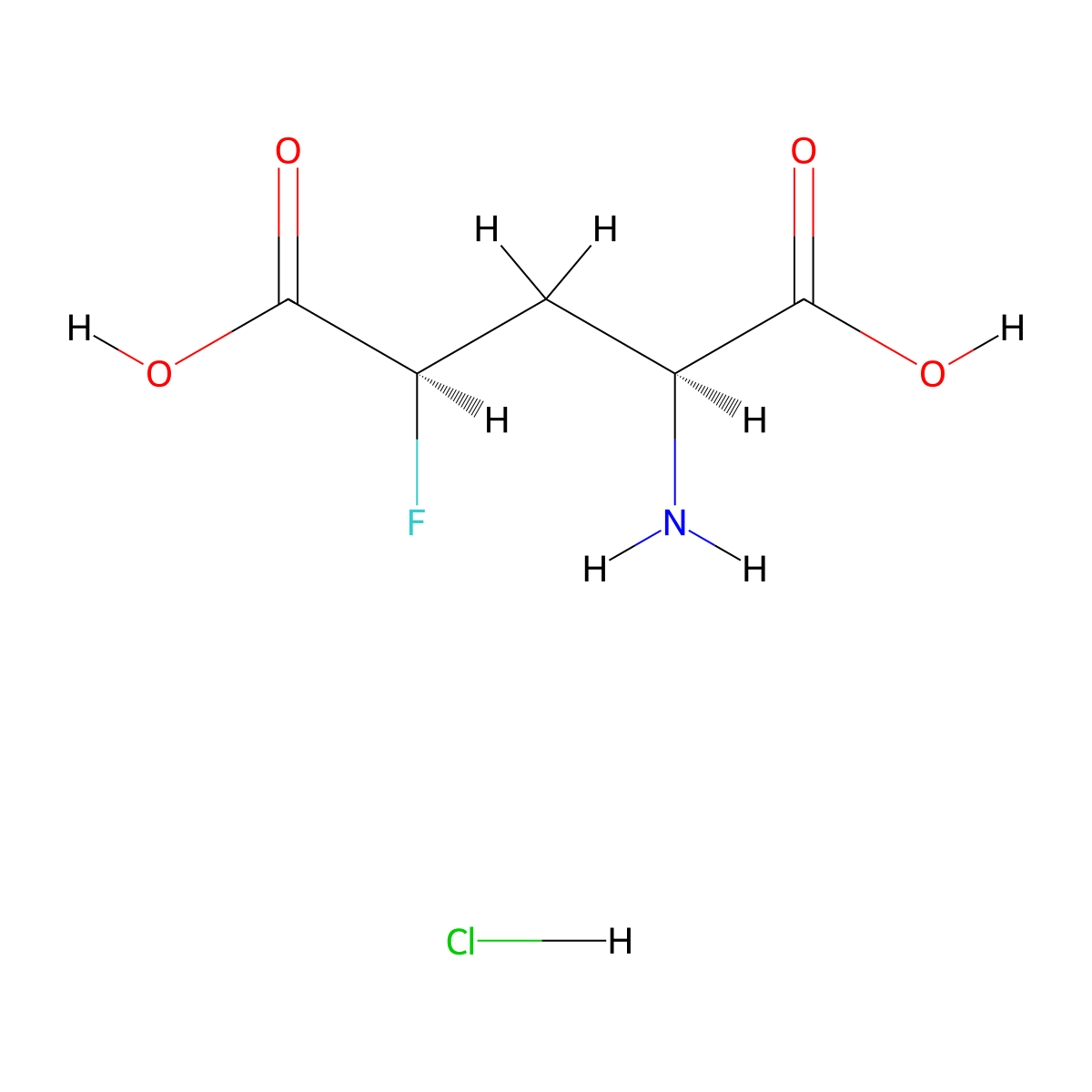 (2S,4R)-2-amino-4-fluoropentanedioic acid hydrochloride molecular structure, CAS 1260401-43-1