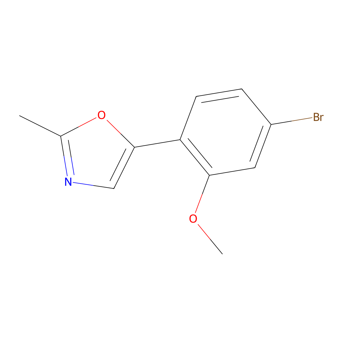 5-(4-Bromo-2-methoxyphenyl)-2-methyloxazole molecular structure, CAS 1260422-02-3