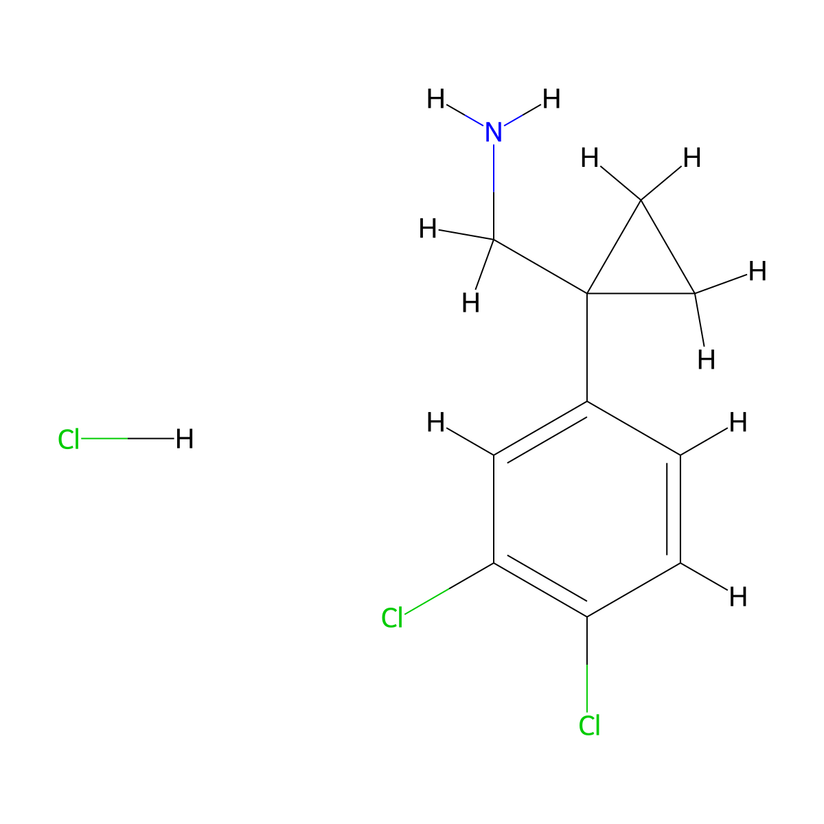 [1-(3,4-Dichlorophenyl)cyclopropyl]methanamine hydrochloride molecular structure, CAS 1260423-20-8