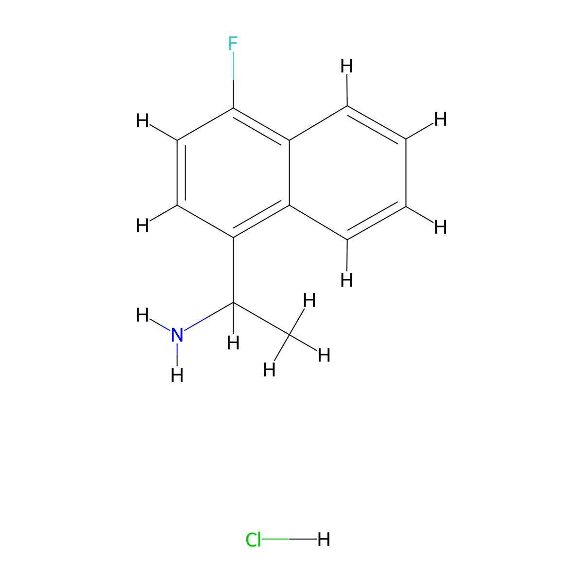 1-(4-Fluoronaphthalen-1-yl)ethan-1-amine hydrochloride molecular structure, CAS 1260423-31-1
