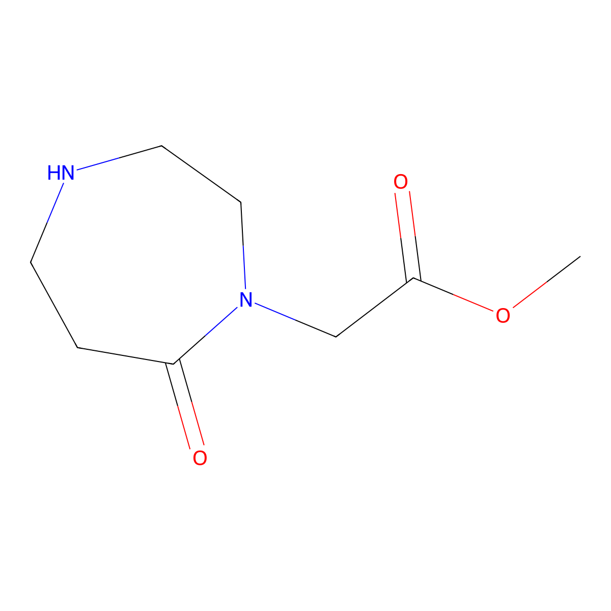 Methyl 2-(7-oxo-1,4-diazepan-1-yl)acetate molecular structure, CAS 1260423-45-7
