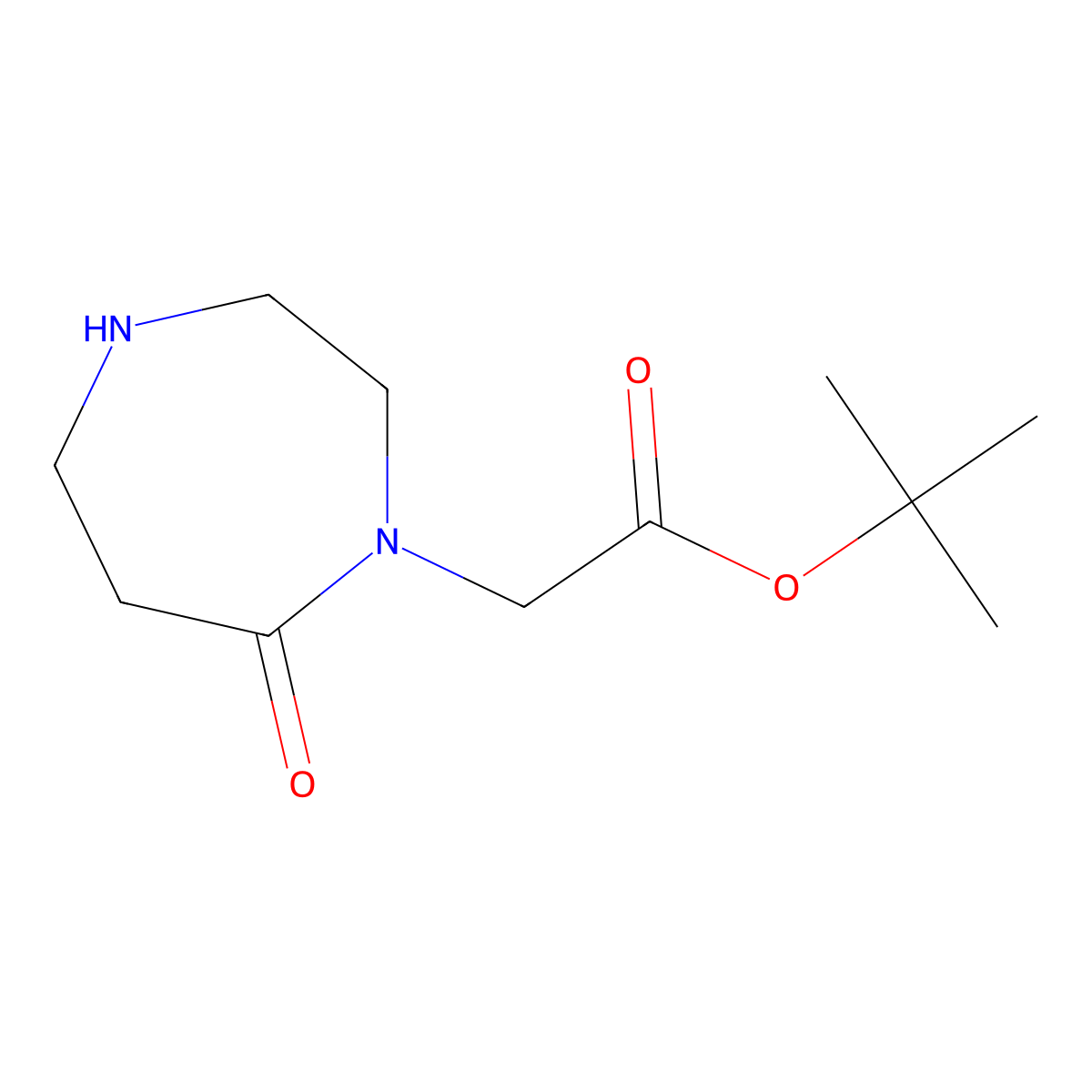 Tert-butyl 2-(7-oxo-1,4-diazepan-1-yl)acetate molecular structure, CAS 1260423-60-6