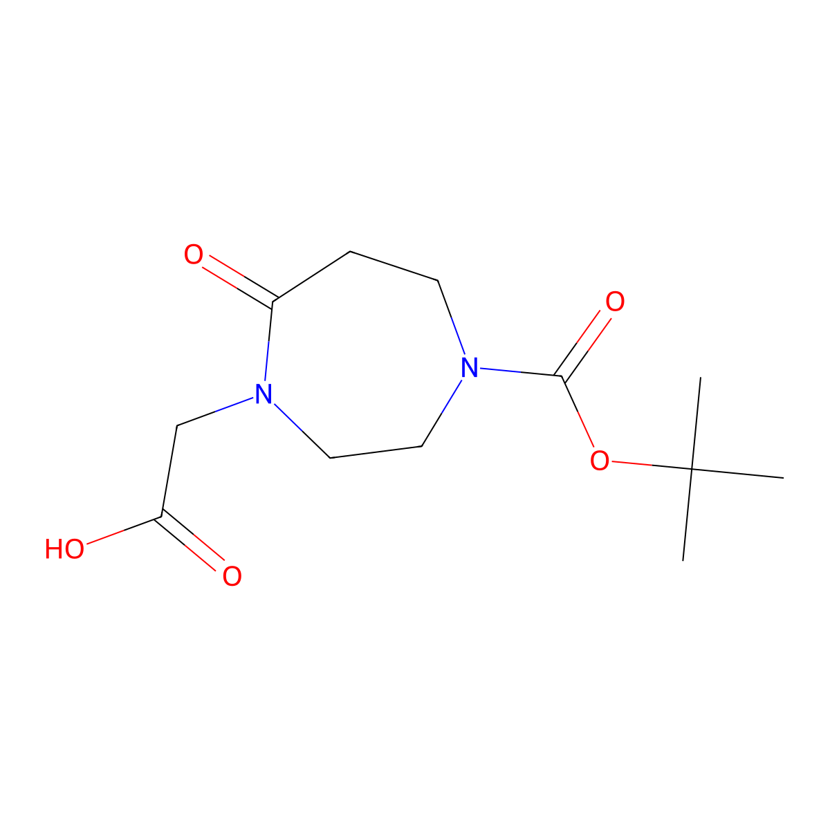 2-{4-[(Tert-butoxy)carbonyl]-7-oxo-1,4-diazepan-1-yl}aceticacid molecular structure, CAS 1260423-64-0