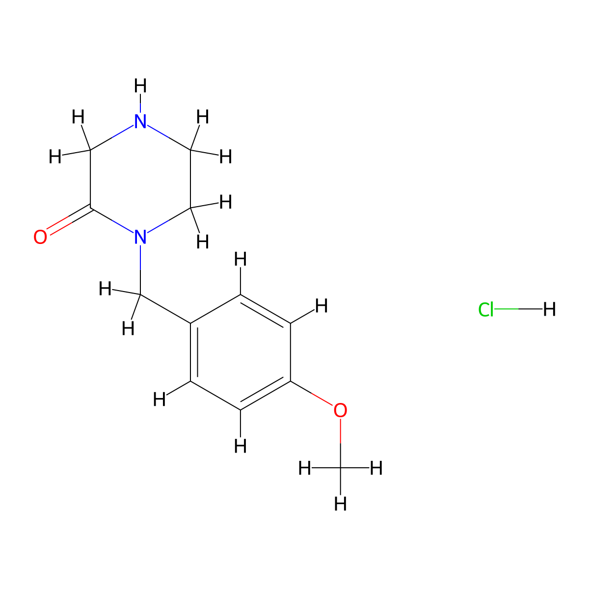 1-(4-Methoxybenzyl)-2-piperazinone hydrochloride molecular structure, CAS 1260423-70-8