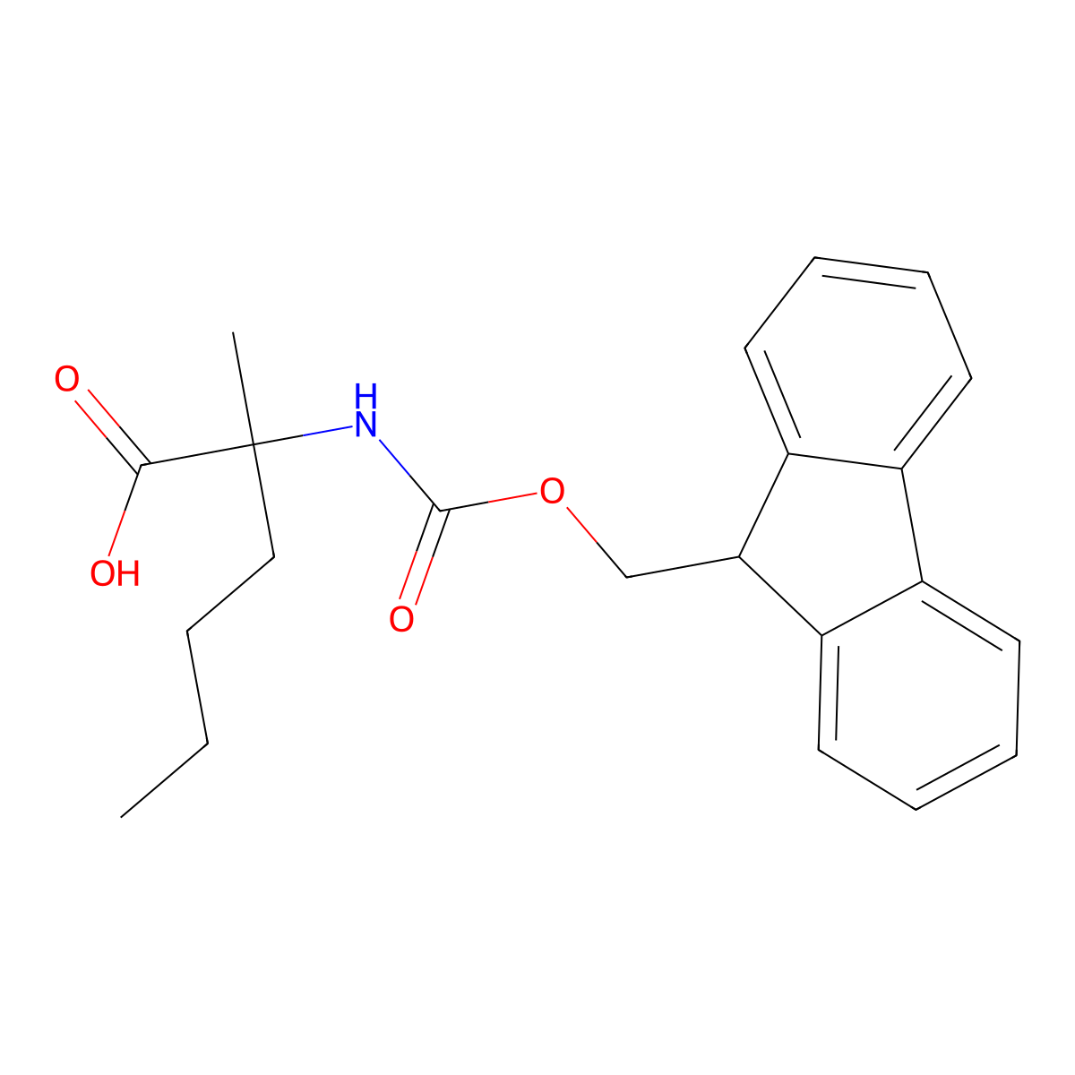 2-({[(9H-fluoren-9-yl)methoxy]carbonyl}amino)-2-methylhexanoic acid molecular structure, CAS 1260427-96-0