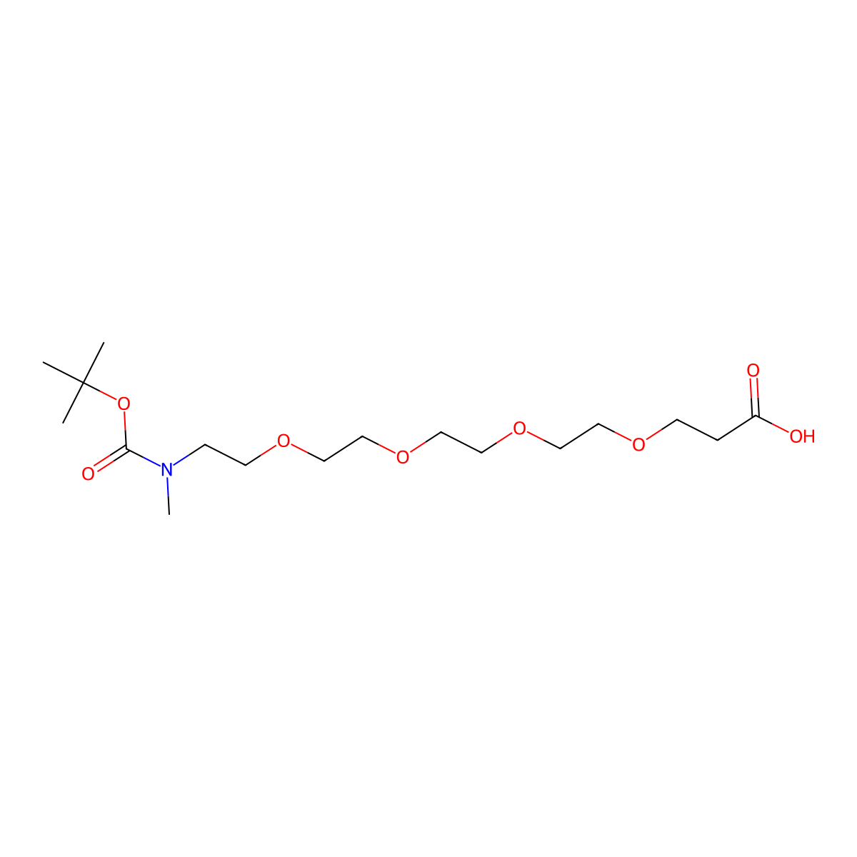 N-methyl-N-(t-Boc)-PEG4-acid molecular structure, CAS 1260431-01-3