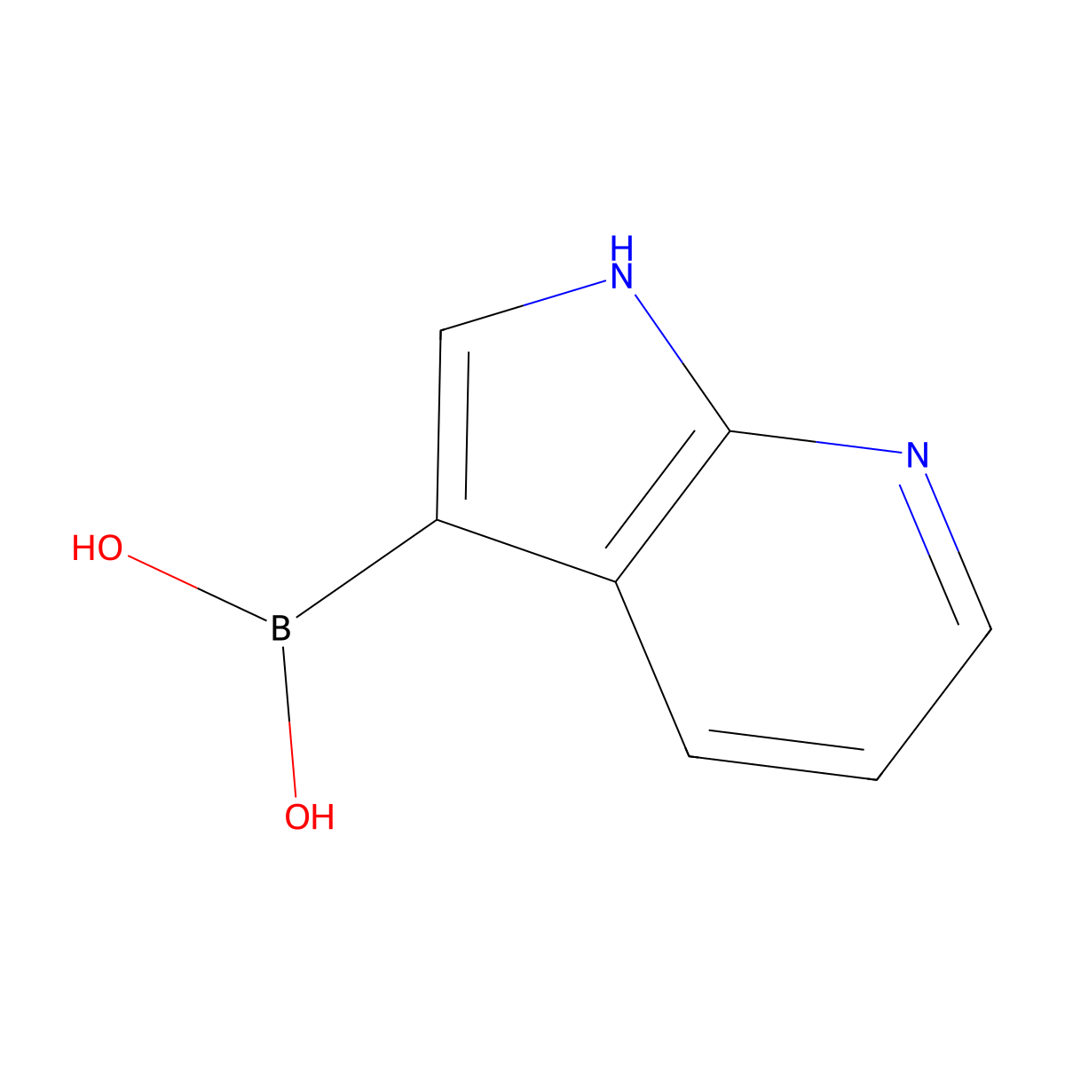 1H-pyrrolo[2,3-b]pyridin-3-ylboronic acid molecular structure, CAS 1260433-36-0