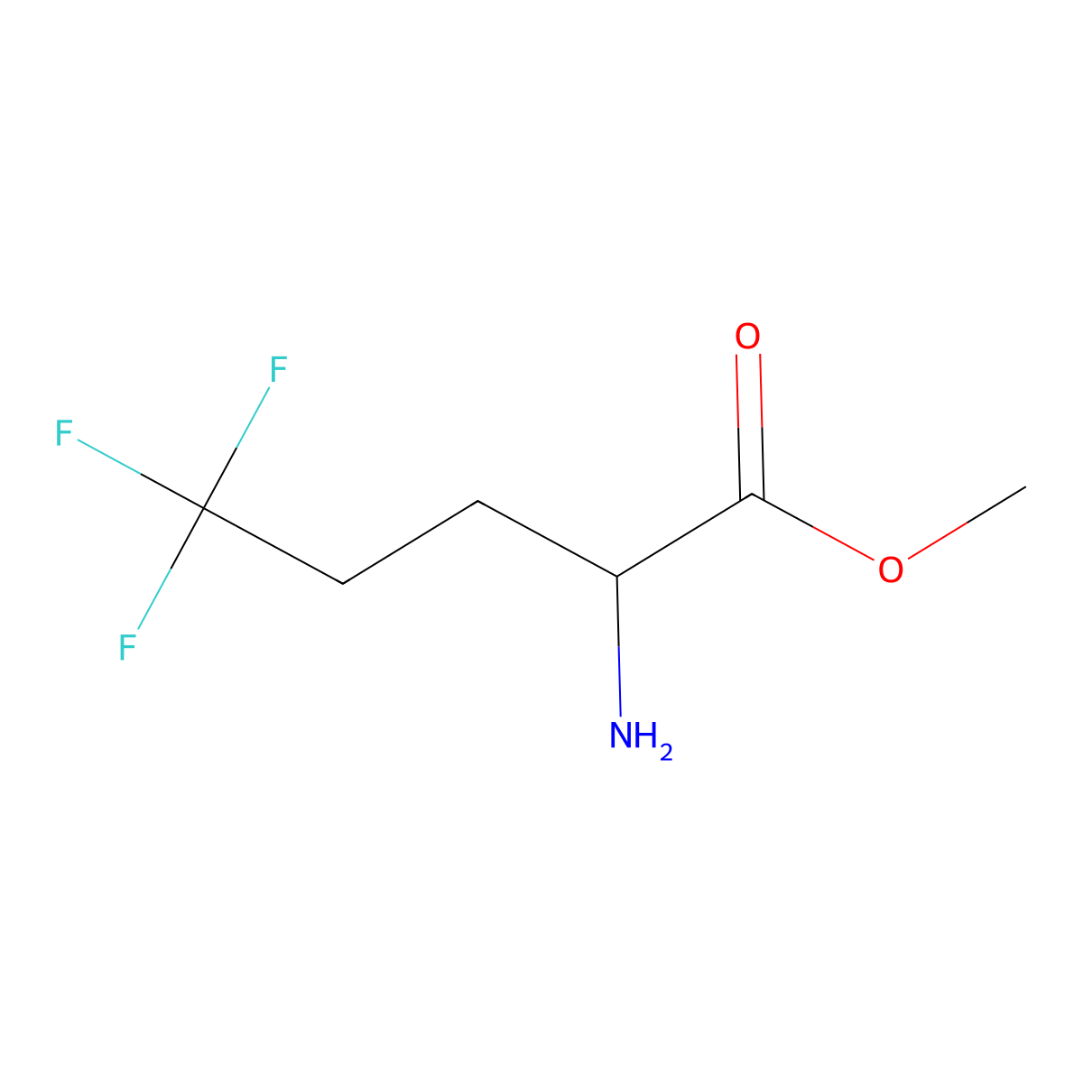 methyl (2R)-2-amino-5,5,5-trifluoropentanoate molecular structure, CAS 1260437-08-8