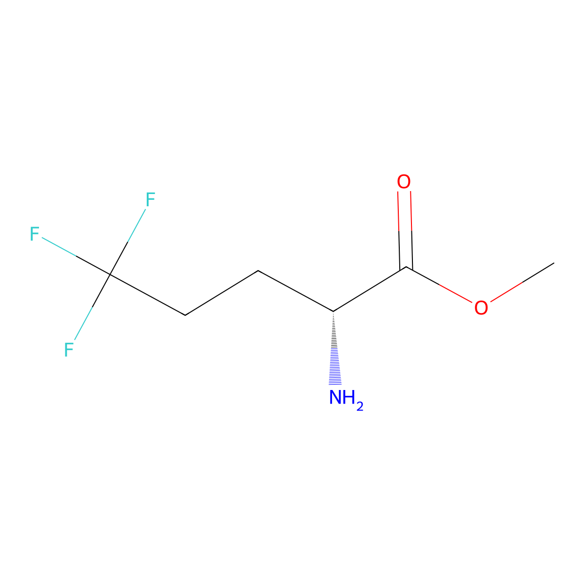 methyl (2R)-2-amino-5,5,5-trifluoropentanoate molecular structure, CAS 1260437-08-8