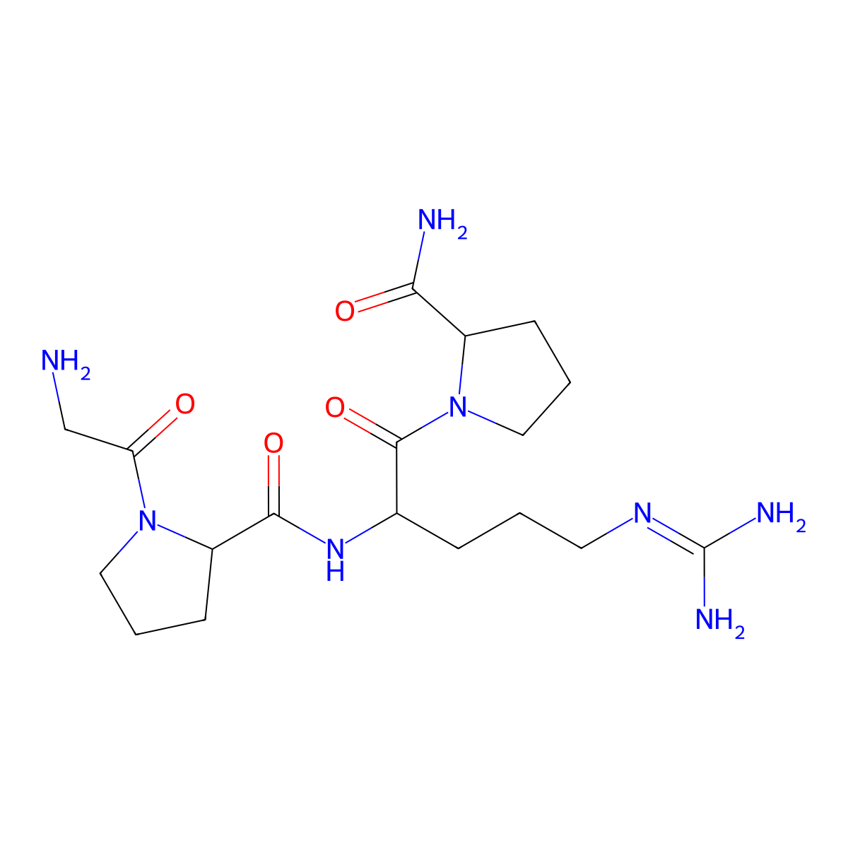 H-Gly-Pro-Arg-Pro-NH2 molecular structure, CAS 126047-75-4