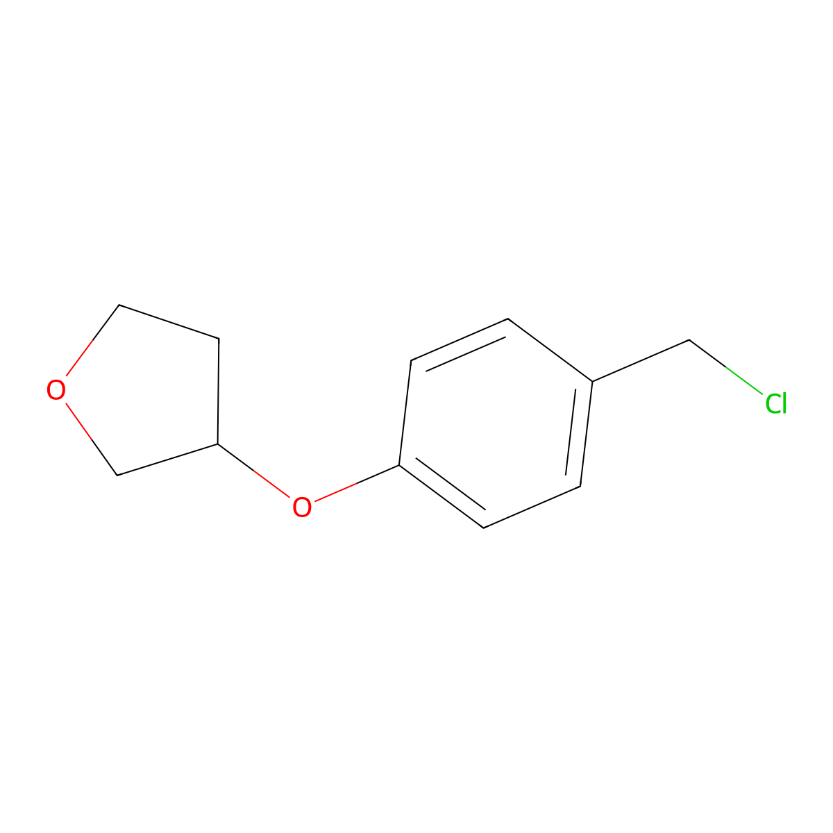 3-(4-(Chloromethyl)phenoxy)oxolane molecular structure, CAS 126049-18-1