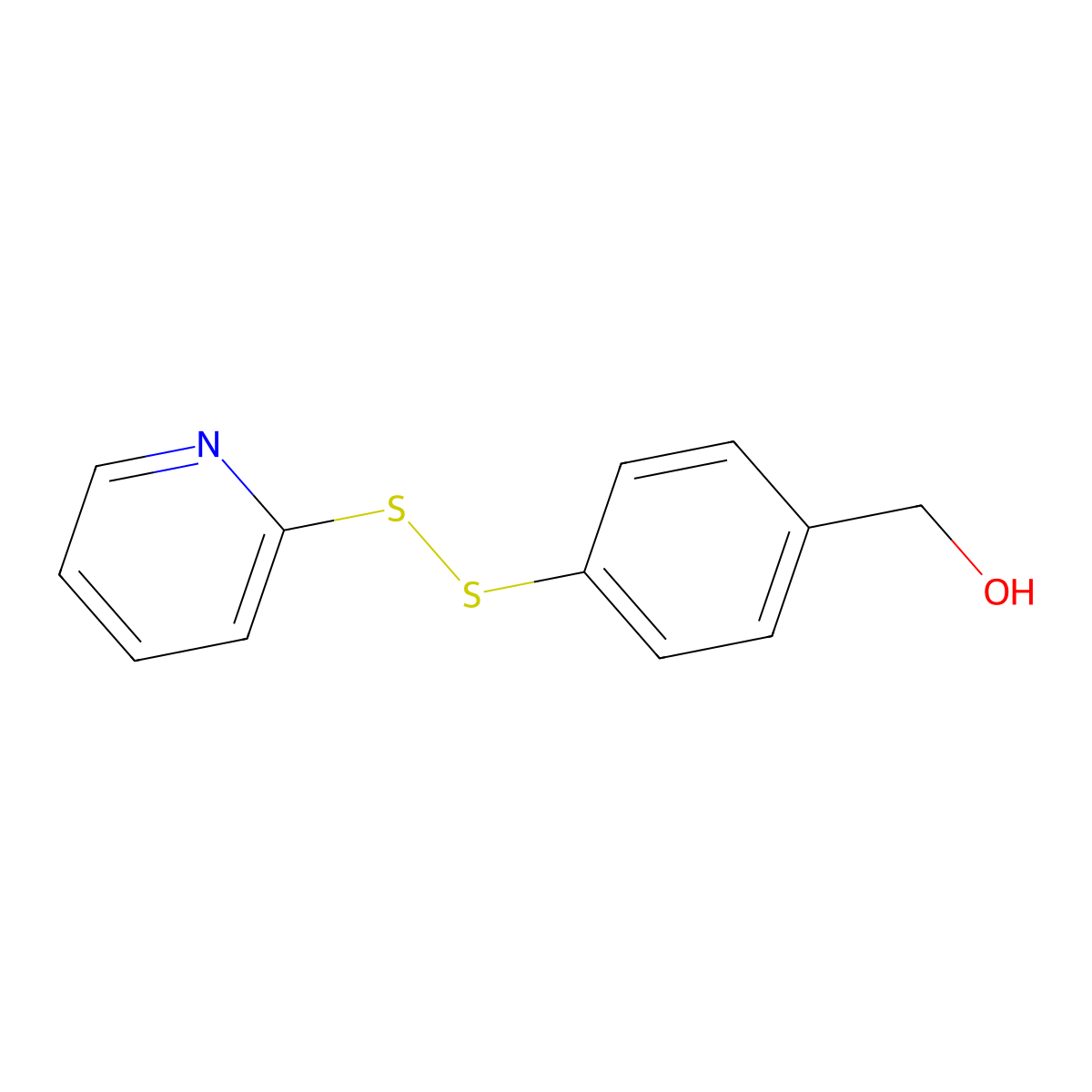 (4-(Pyridin-2-yldisulfanyl)phenyl)methanol molecular structure, CAS 126049-37-4