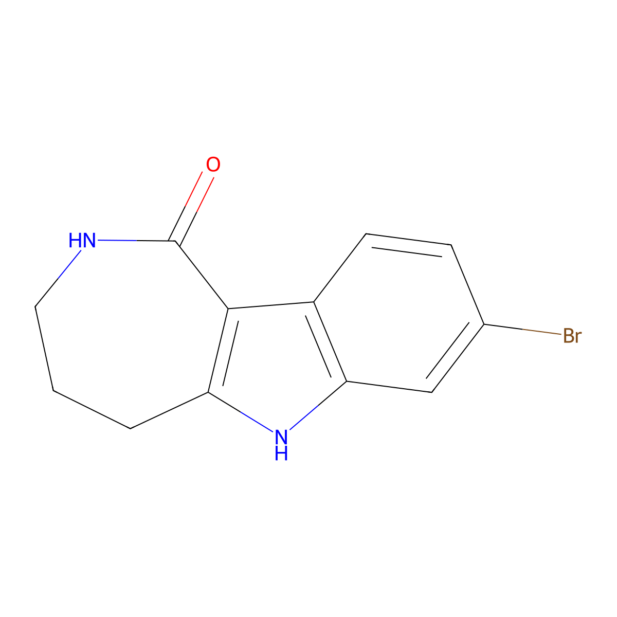 8-bromo-2,3,4,5-tetrahydroazepino[4,3-b]indol-1(6H)-one molecular structure, CAS 1260494-15-2