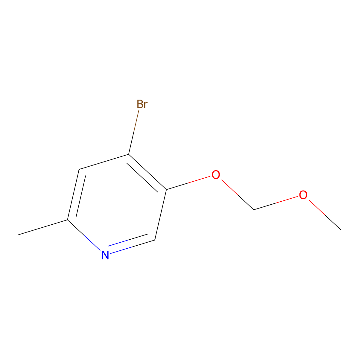 4-Bromo-5-(methoxymethoxy)-2-methylpyridine molecular structure, CAS 1260504-75-3