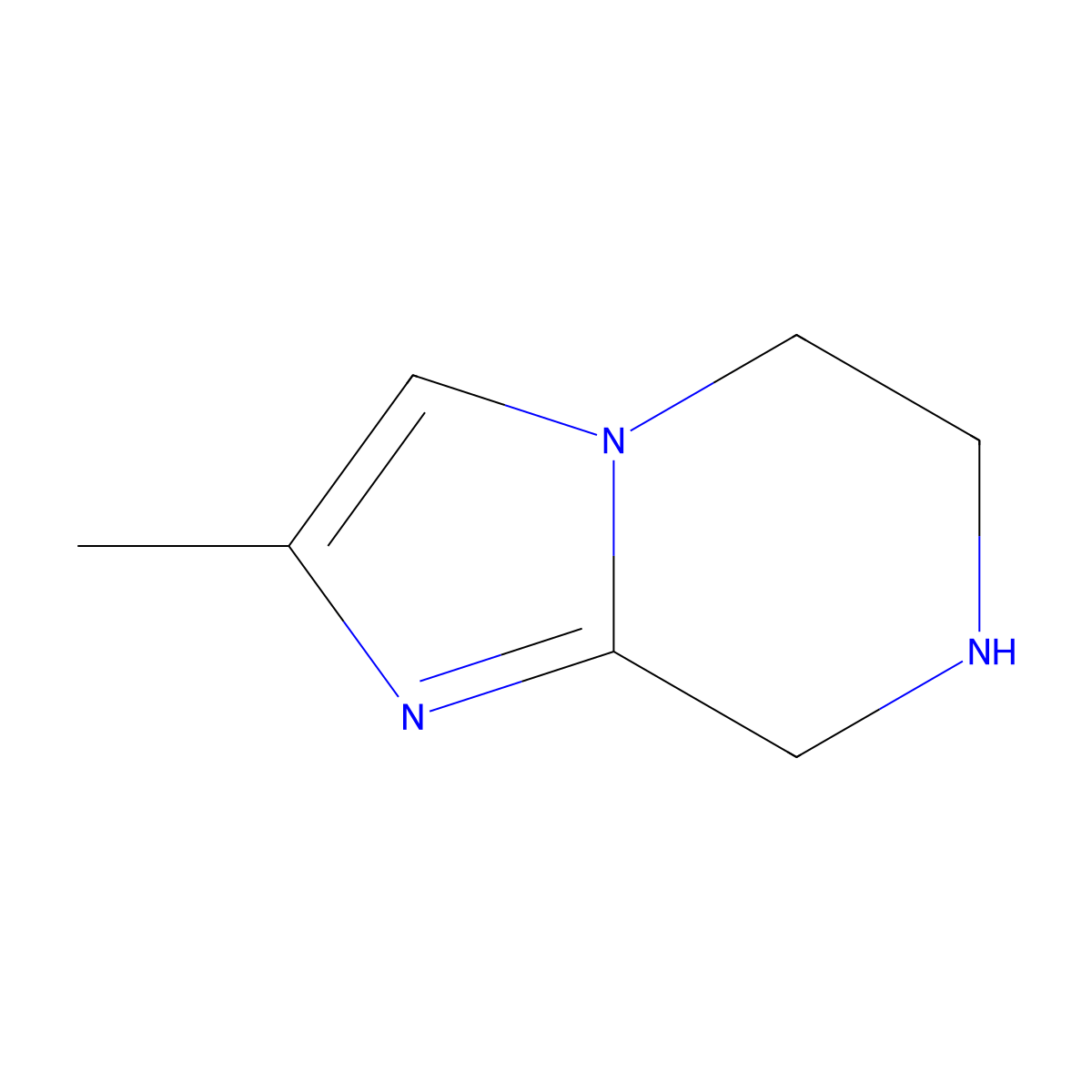 2-methyl-5H,6H,7H,8H-imidazo(1,2-a)pyrazine molecular structure, CAS 126052-22-0