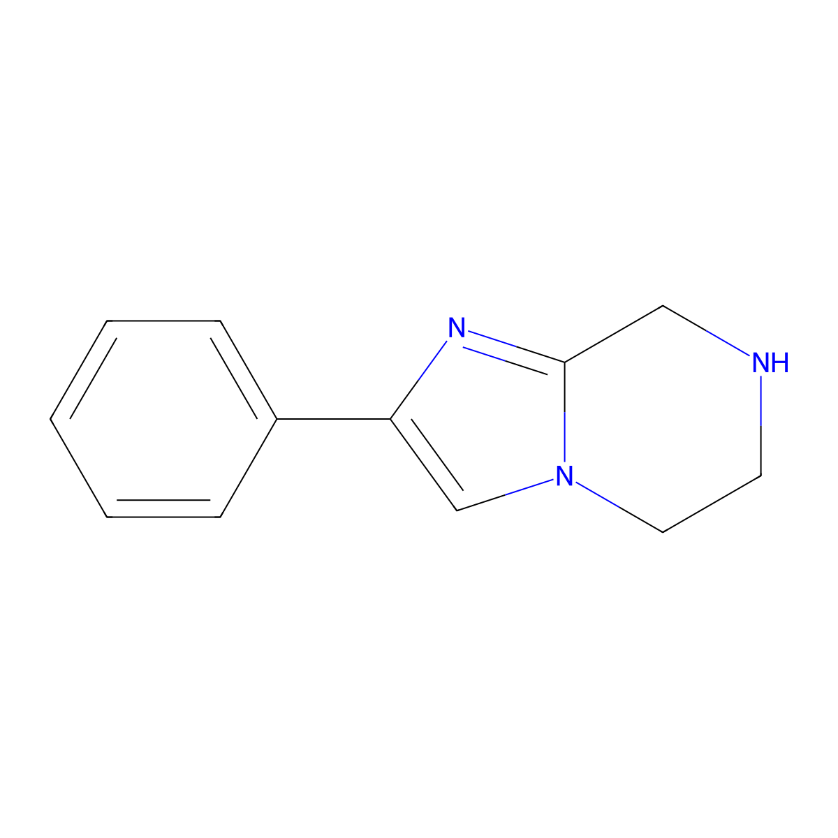2-Phenyl-5,6,7,8-tetrahydroimidazo[1,2-a]pyrazine molecular structure, CAS 126052-29-7