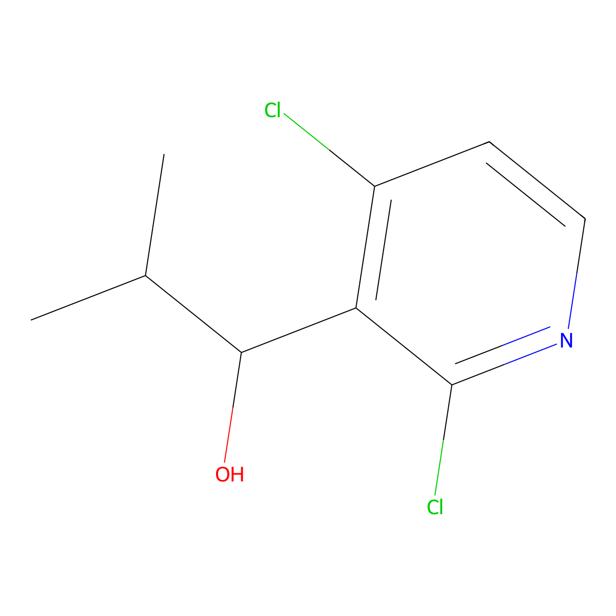1-(2,4-Dichloropyridin-3-yl)-2-methylpropan-1-ol molecular structure, CAS 1260535-71-4