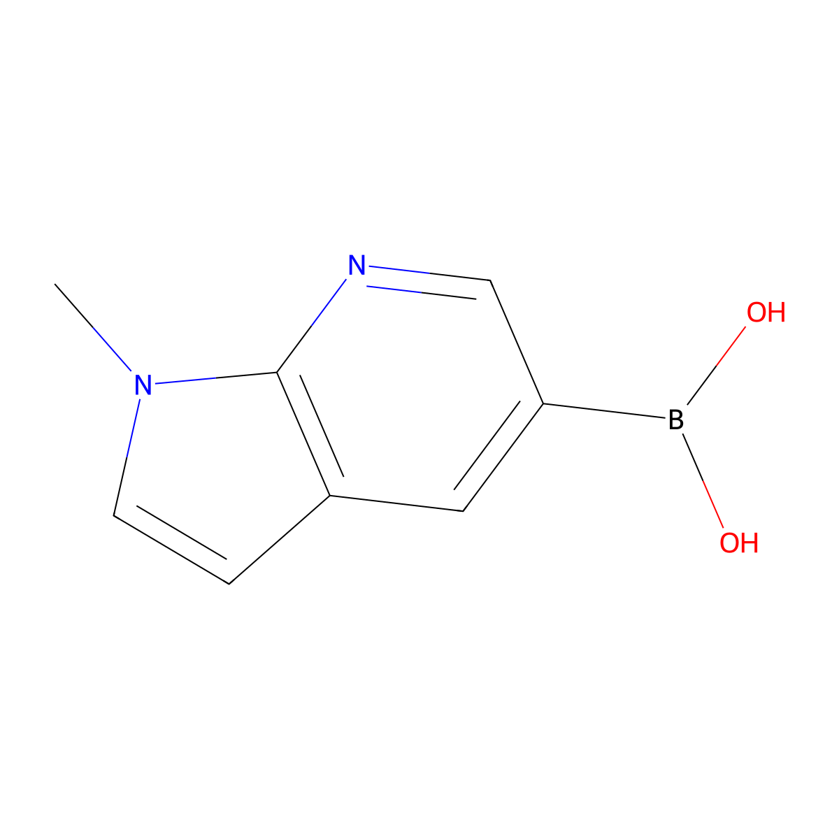 {1-methyl-1H-pyrrolo[2,3-b]pyridin-5-yl}boronic acid molecular structure, CAS 1260536-49-9