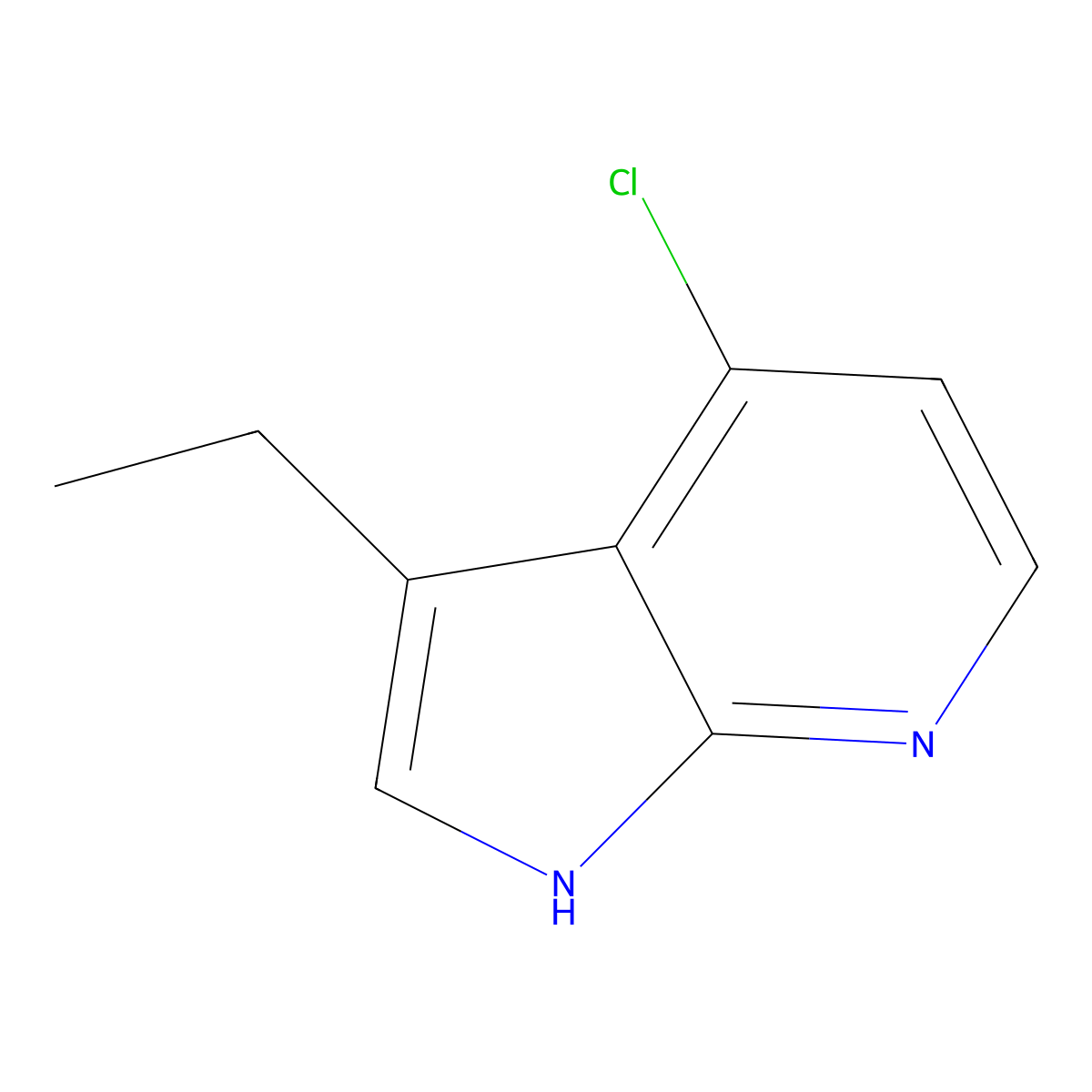 4-chloro-3-ethyl-1H-pyrrolo[2,3-b]pyridine molecular structure, CAS 1260537-46-9
